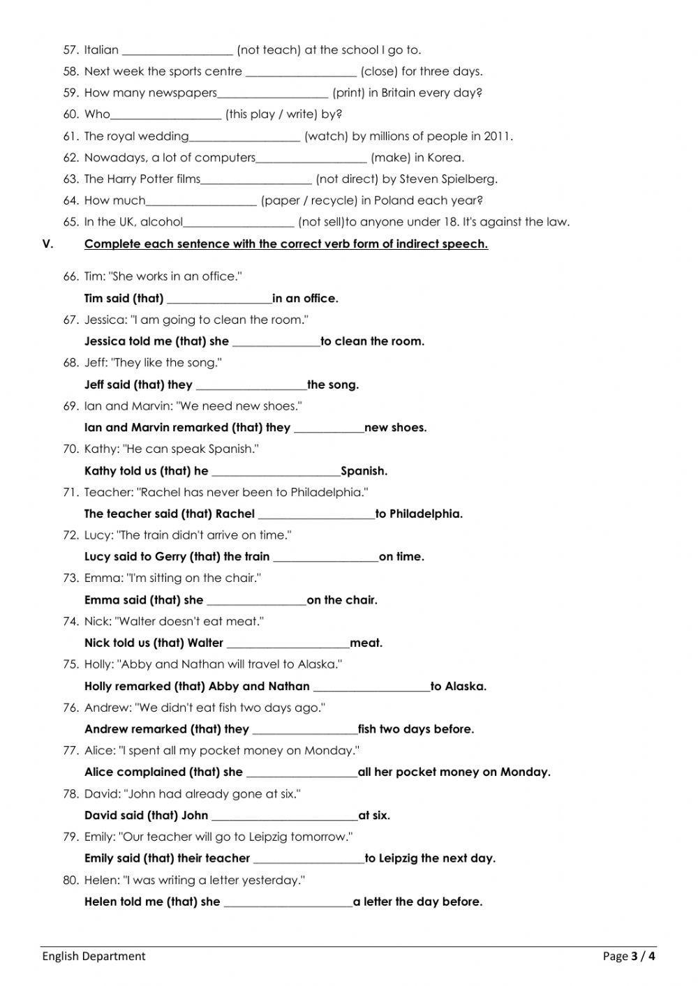 7th Grade Grammar Quiz Printable