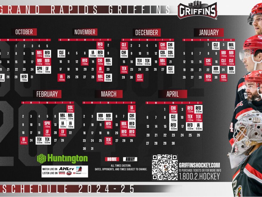 Grand Rapids Griffins GRIFFINS RELEASE 2024 25 PROMOTIONAL SCHEDULE