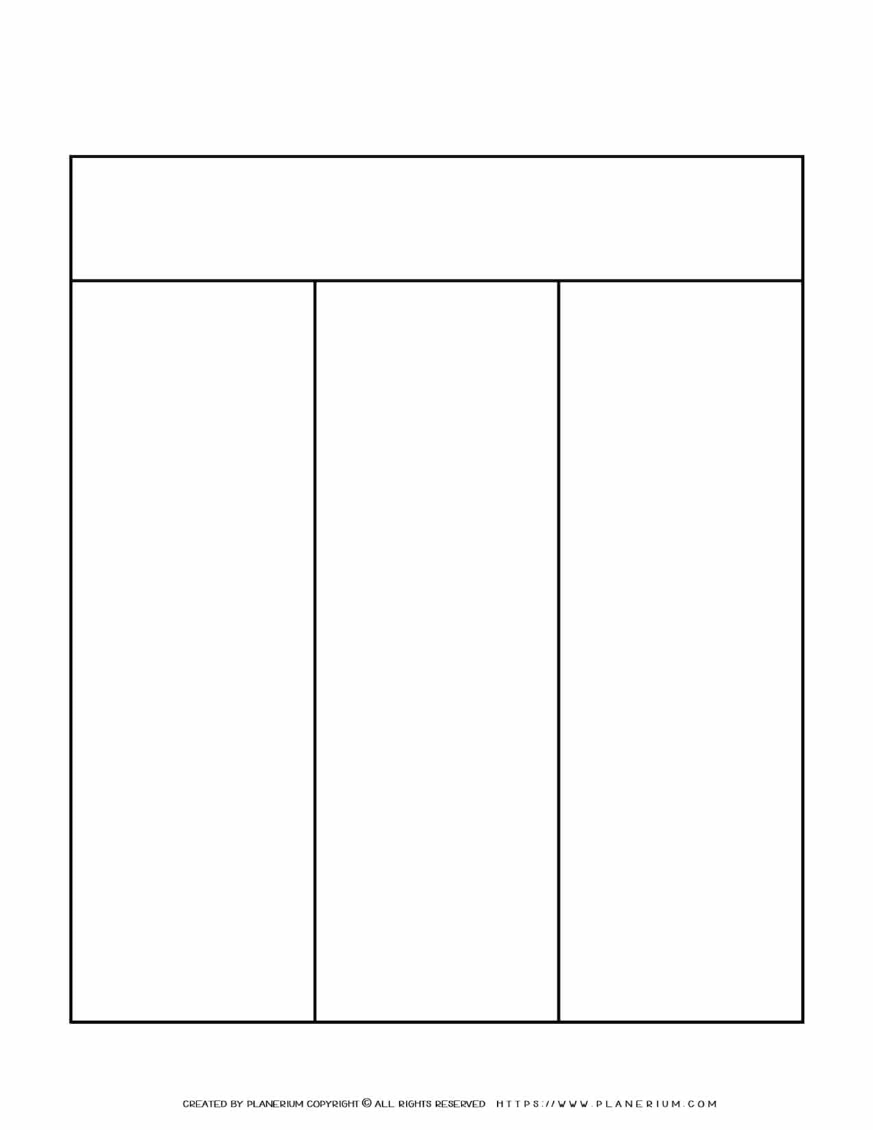 Printable 3 Column Chart With Lines