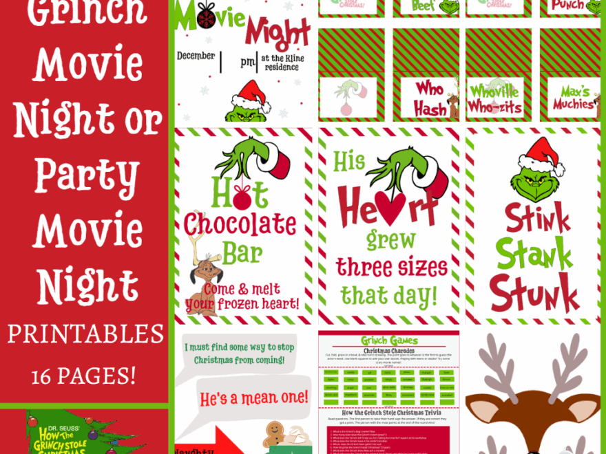 Grinch Movie Night Or Party Printables Life As A LEO Wife