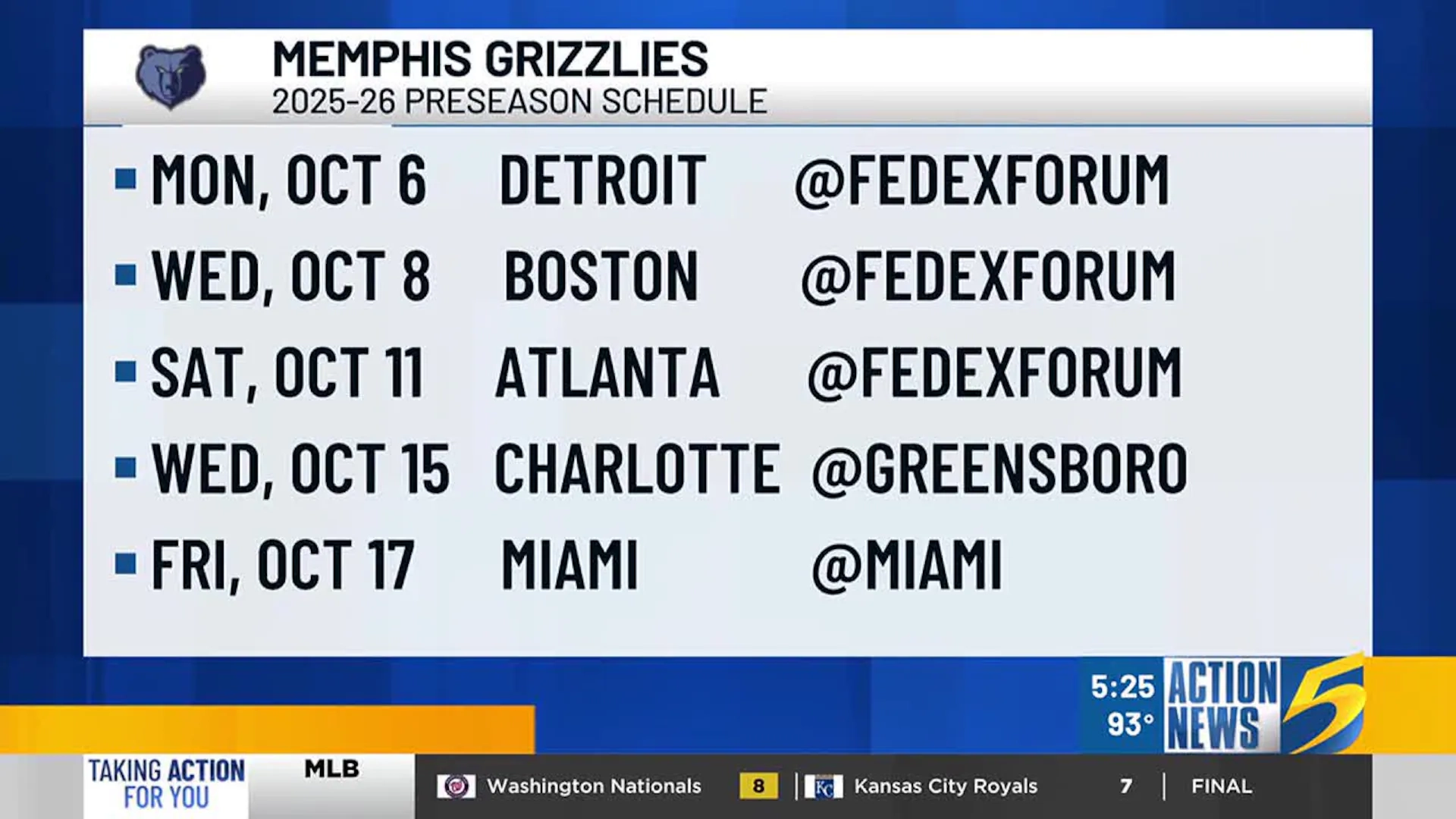 Grizzlies Announce Full Regular Season Schedule Will Open Vs Pelicans Oct 22 Grizzlies Announce Full Regular Season Schedule Will Open Vs Pelicans Oct 22
