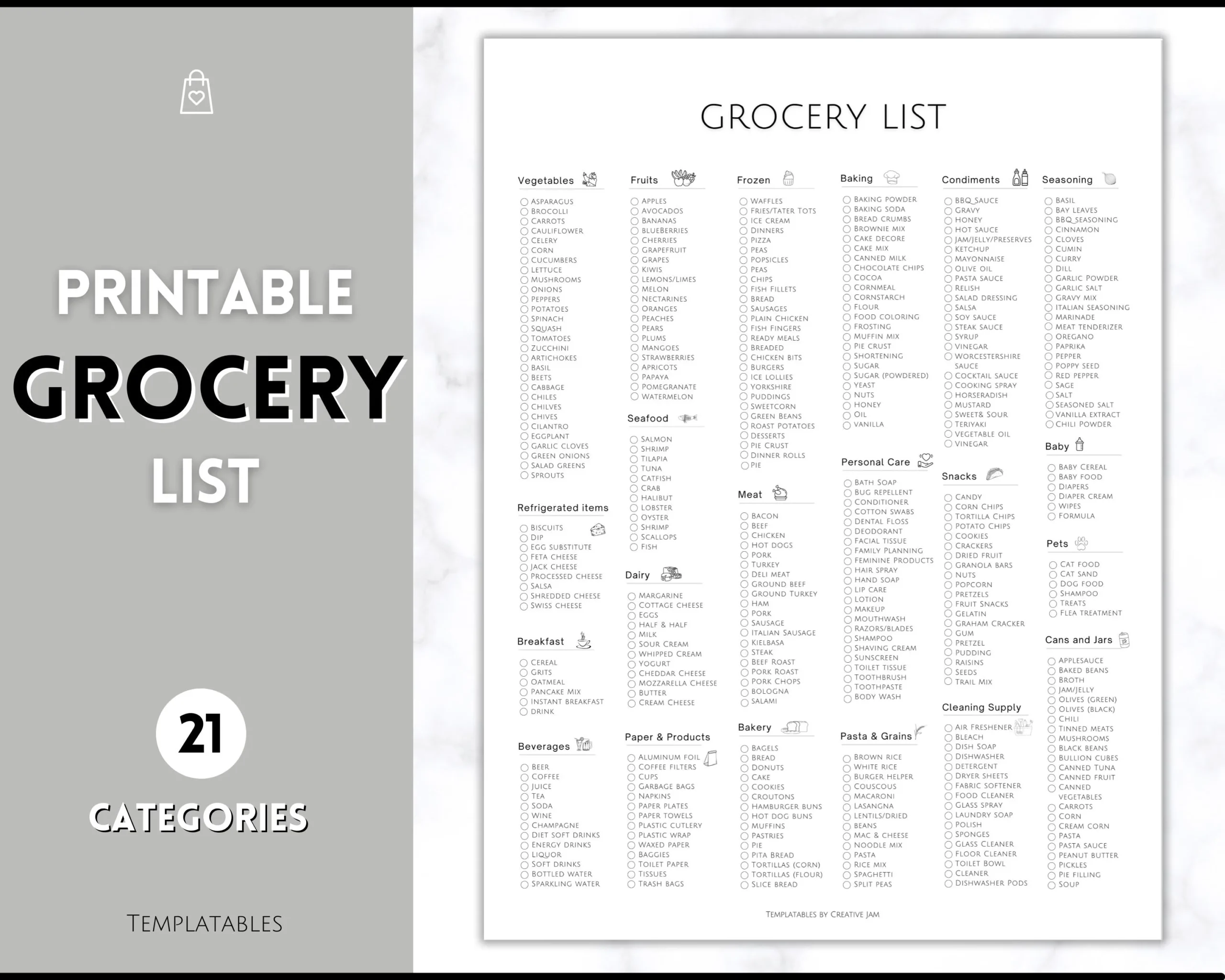Grocery List Printable Weekly Shopping List Master Mono Grocery List Printable Weekly Shopping List Master Mono
