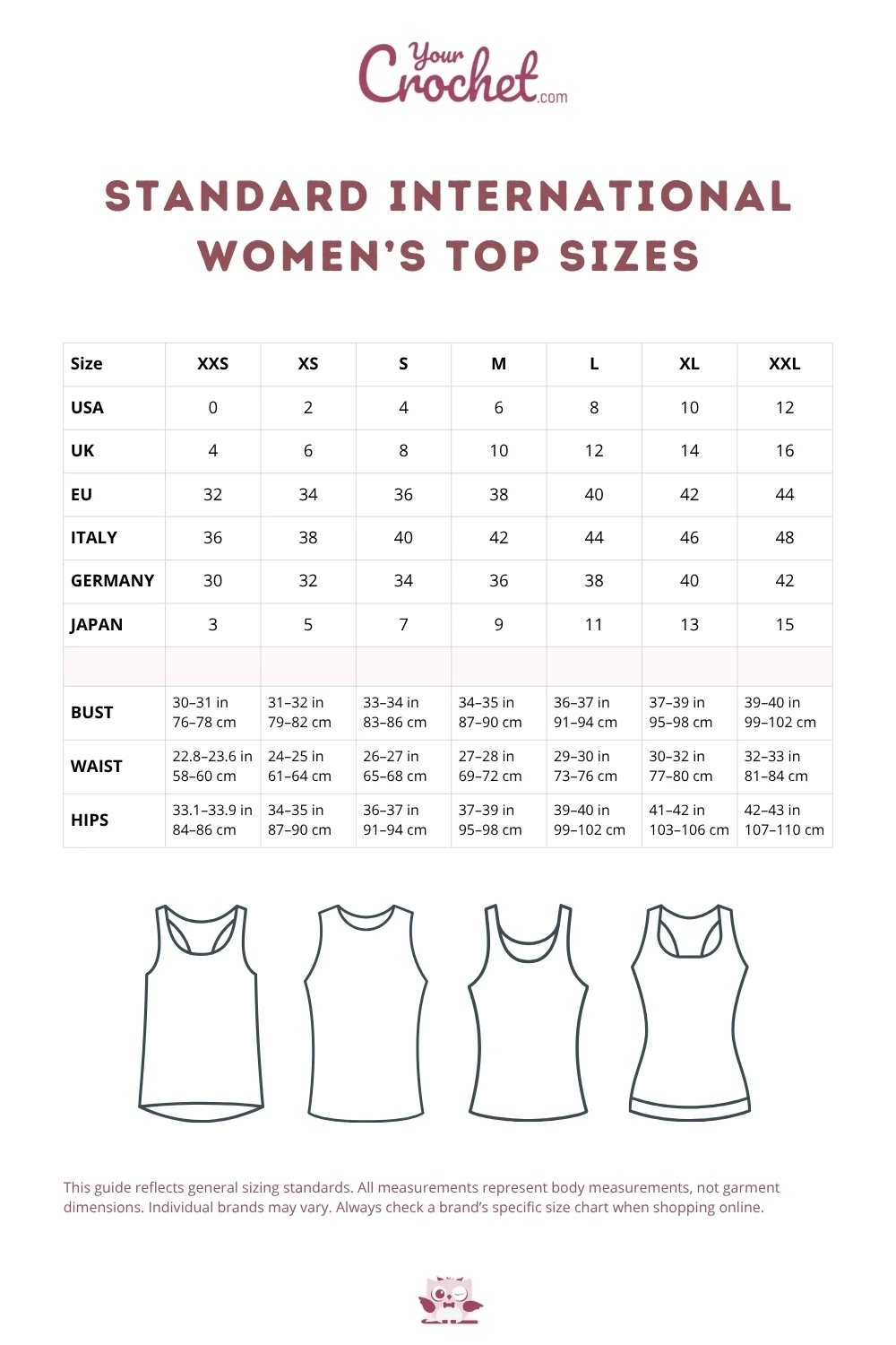 Women Size Chart Printable