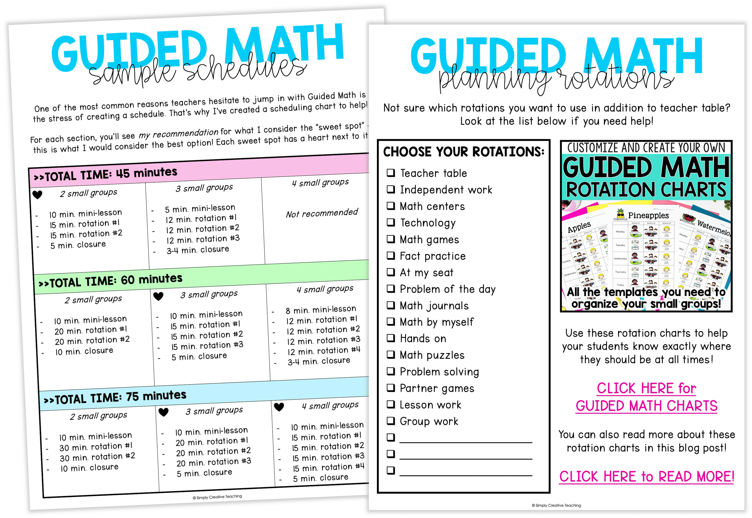 Math Printable Rotation Schedule Math Printable Rotation Schedule
