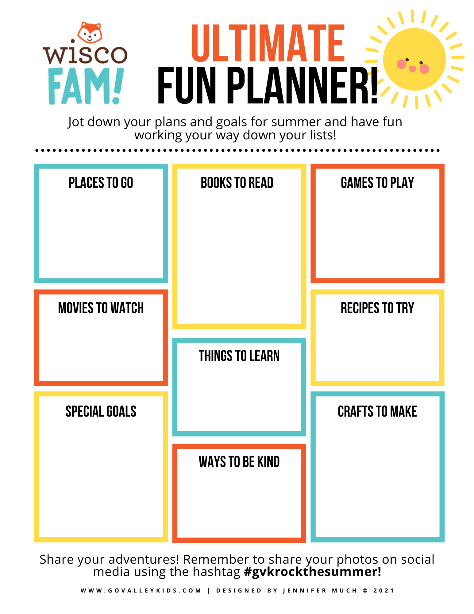 GVK Exclusive FREE Printable Summer Planner