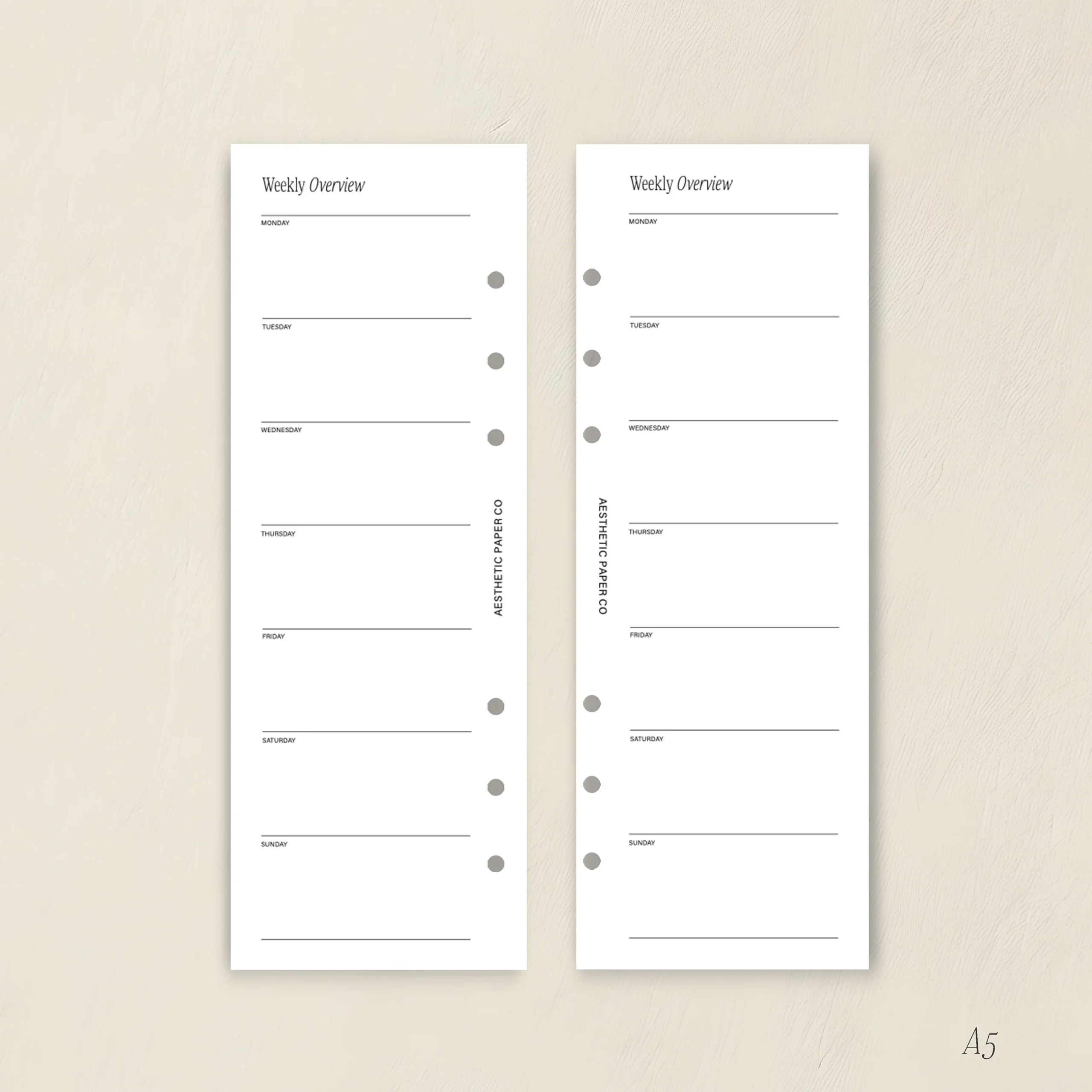 HALF PAGE Weekly Overview Insert HALF PAGE Weekly Overview Insert