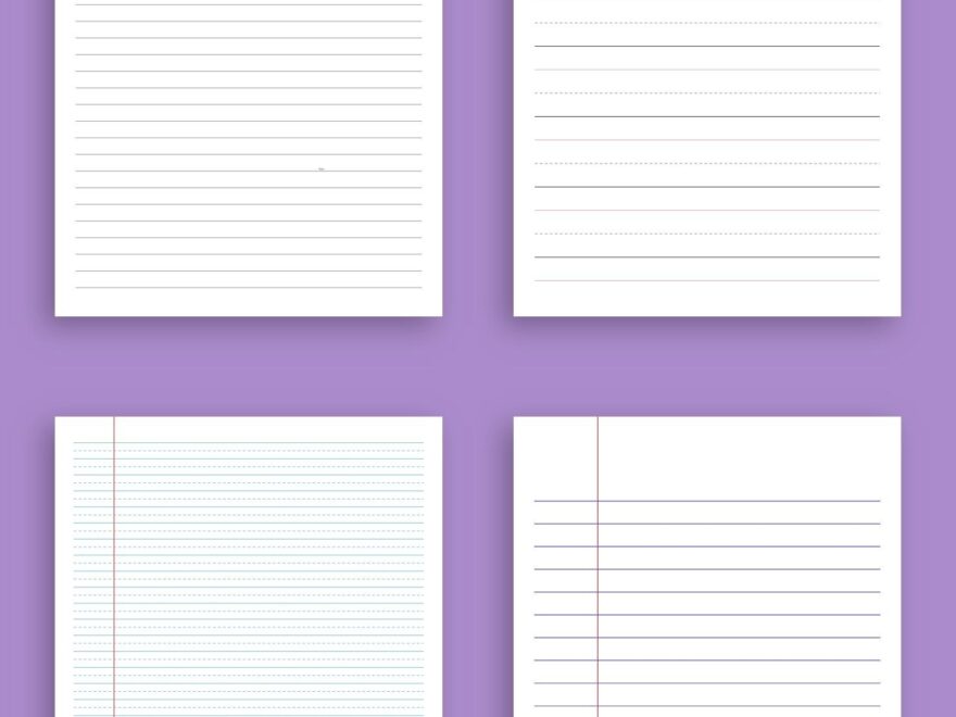 Half Sheet Lined Paper