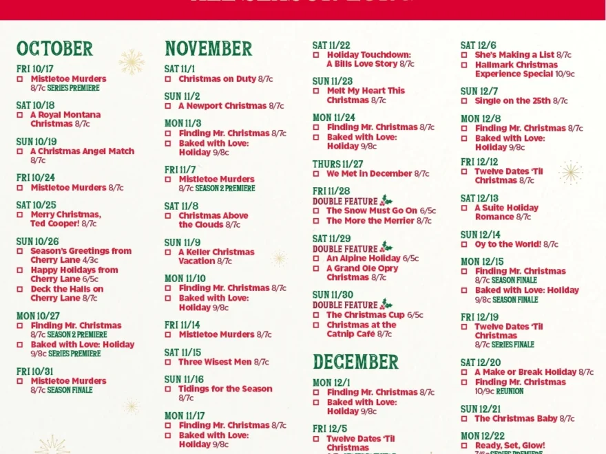 Hallmark Channel s Countdown To Christmas 2025 Lineup R HallmarkMovies