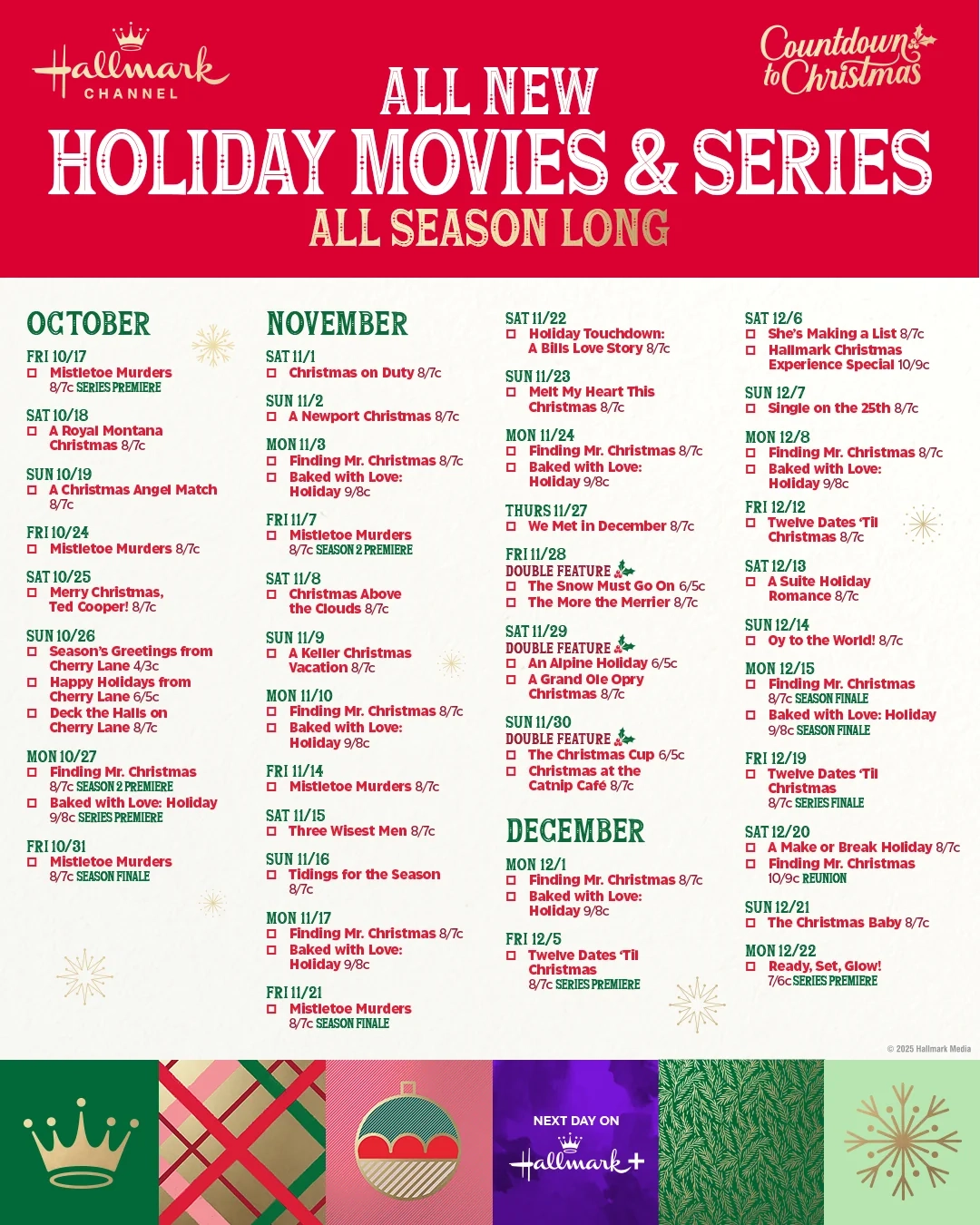 Hallmark Channel s Countdown To Christmas 2025 Lineup R HallmarkMovies