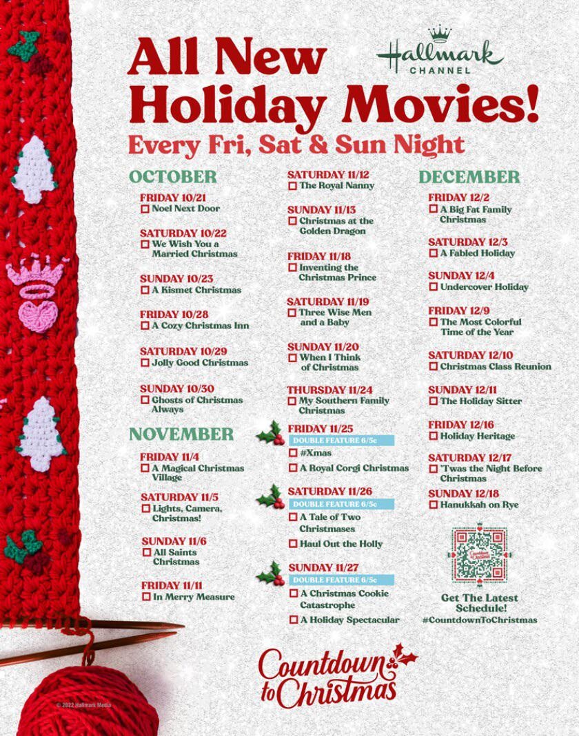Hallmark Printable Christmas Movies 2026 Schedule
