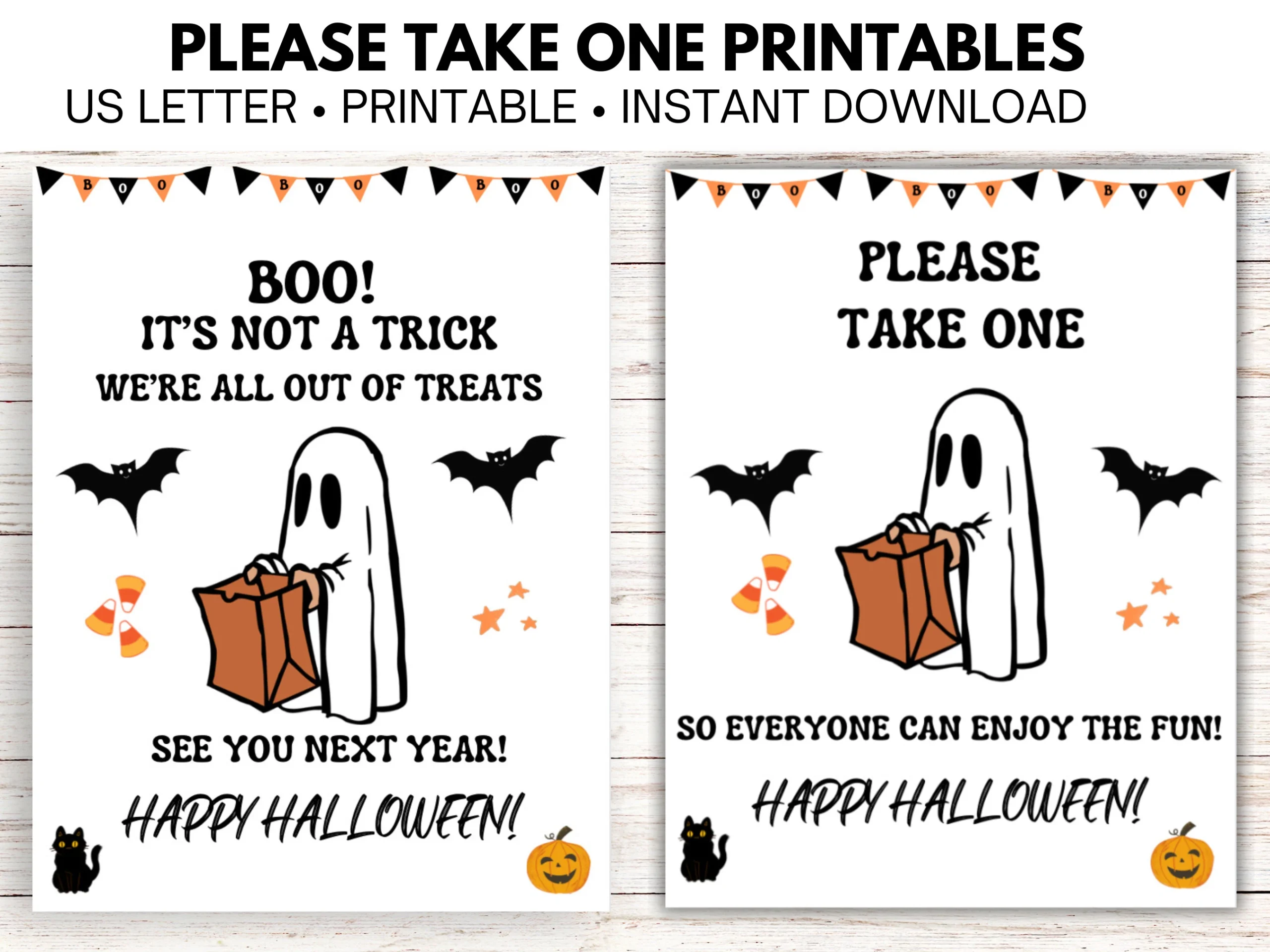 Halloween Candy Bowl Sign Please Take One Out Of Candy PDF Etsy