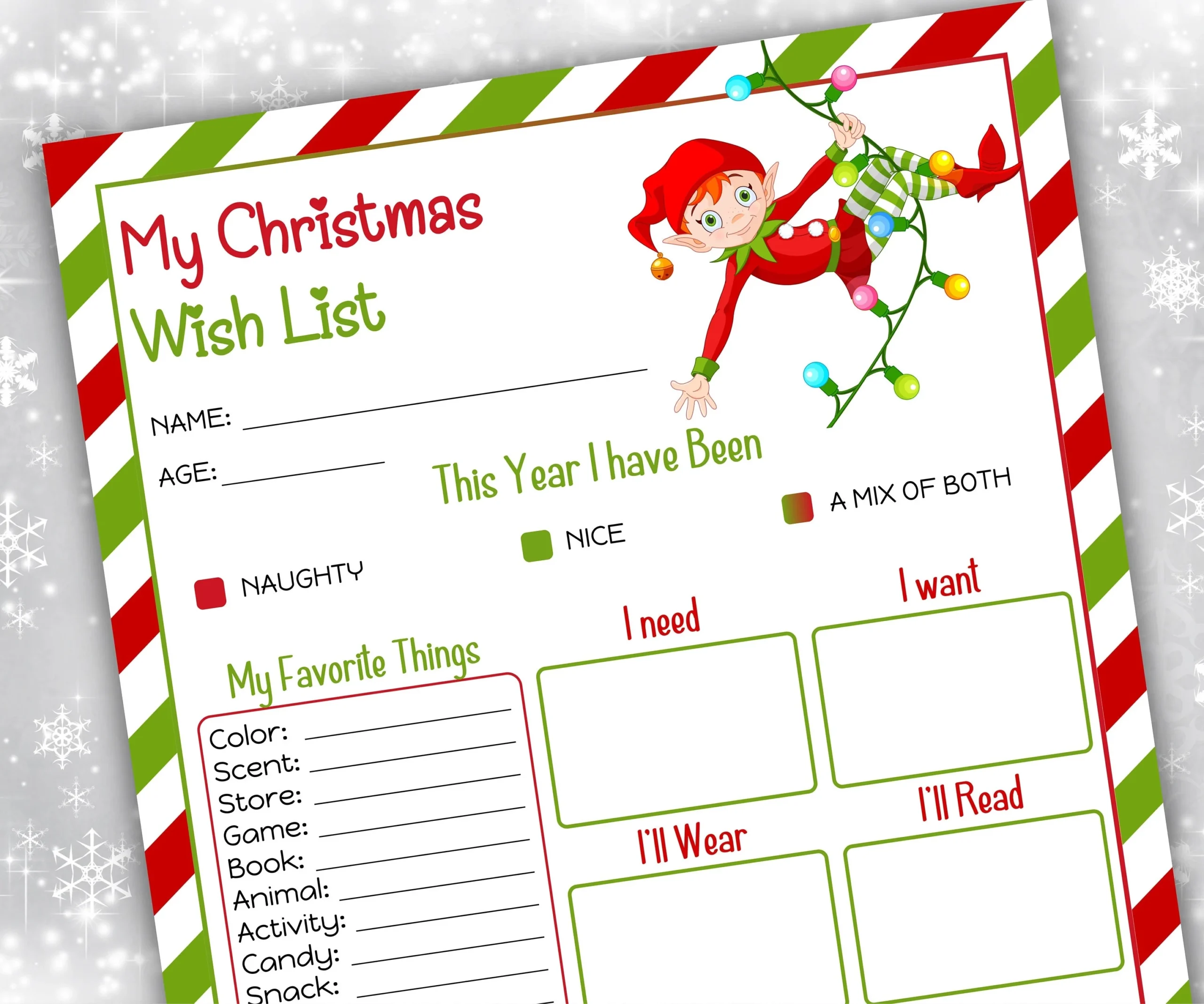 Printable Wish List For Santa