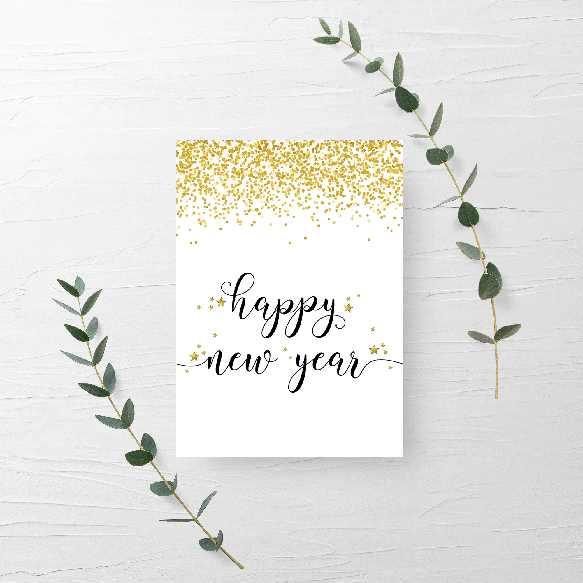 Happy New Year Sign Printable New Years Eve Decoration INSTANT DOWNL PlumPolkaDot