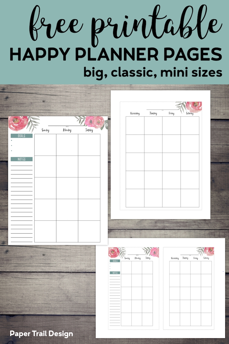 Happy Planner Monthly Free Printable