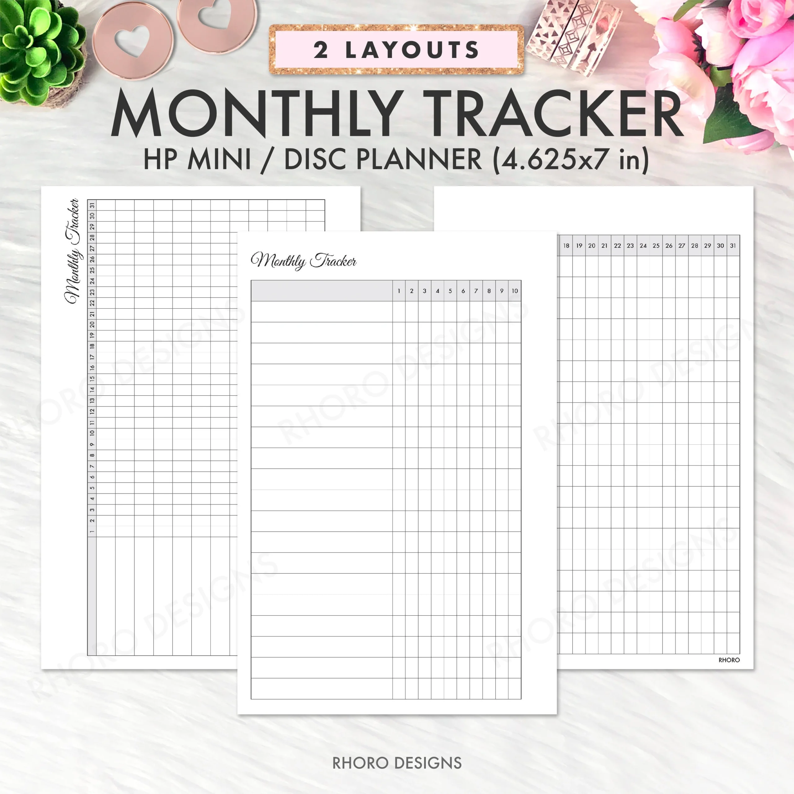 Happy Planner Mini Inserts Monthly Tracker Printables Habit Tracker Happy Planner Mini Mini Happy Planner Refill Insert Monthly Tracker Etsy
