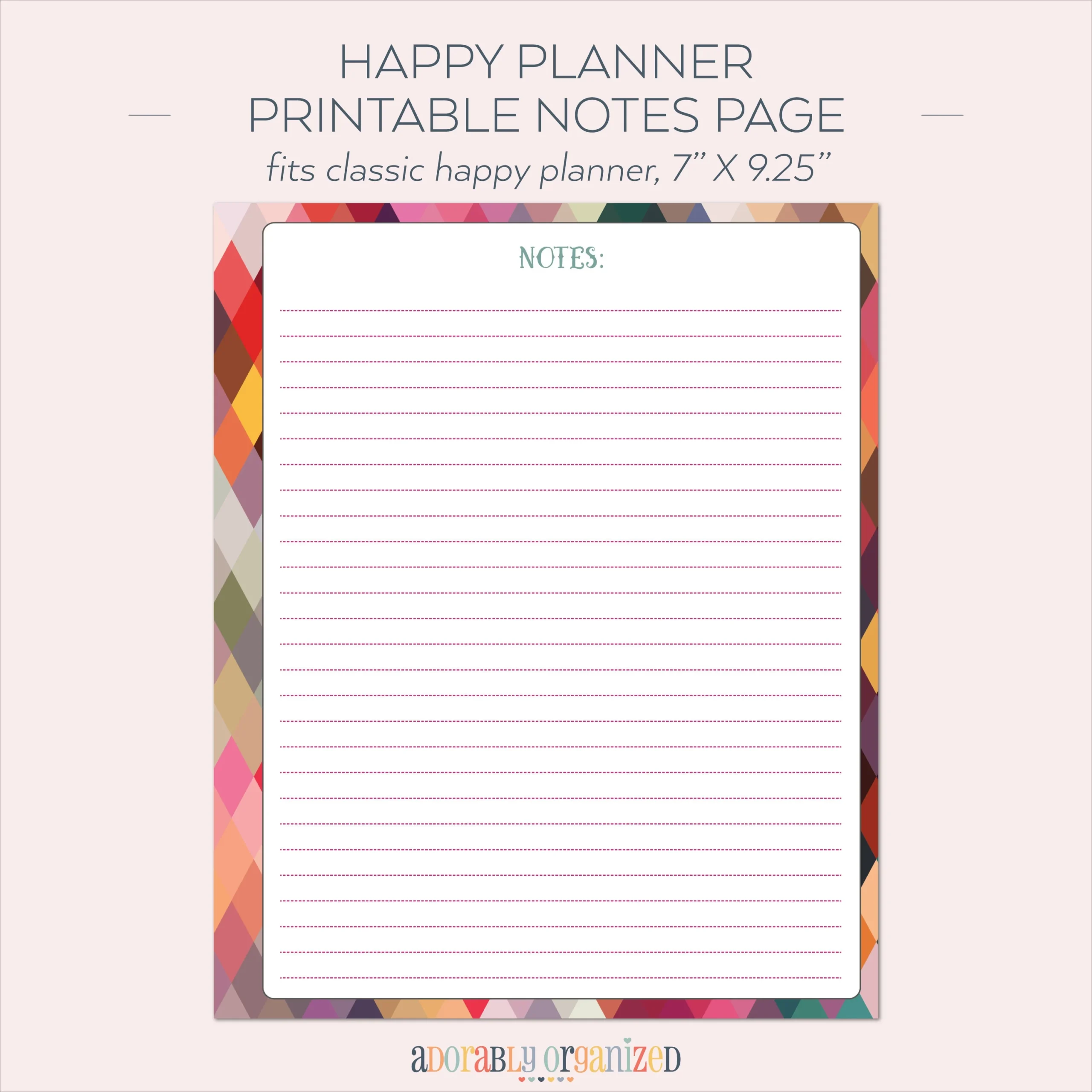 Happy Planner Printables Notes