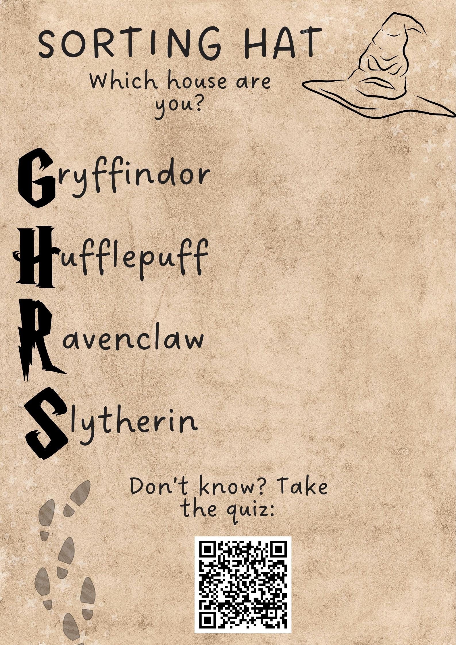 Harry Potter Printable Sorting Hat Quiz