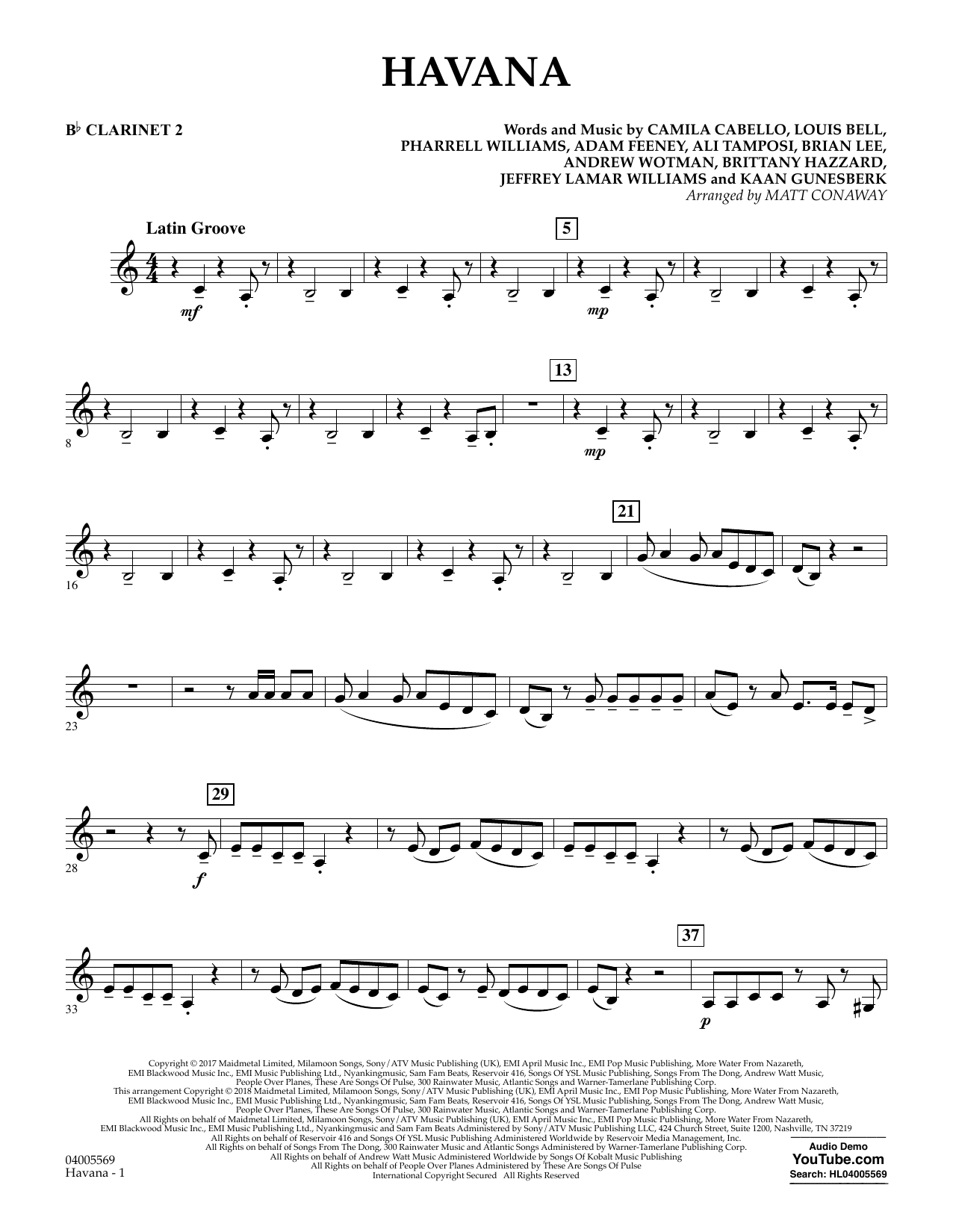 Havana Bb Clarinet 2 By Matt Conaway Sheet Music For Concert Band At Sheet Music Direct Havana Bb Clarinet 2 By Matt Conaway Sheet Music For Concert Band At Sheet Music Direct