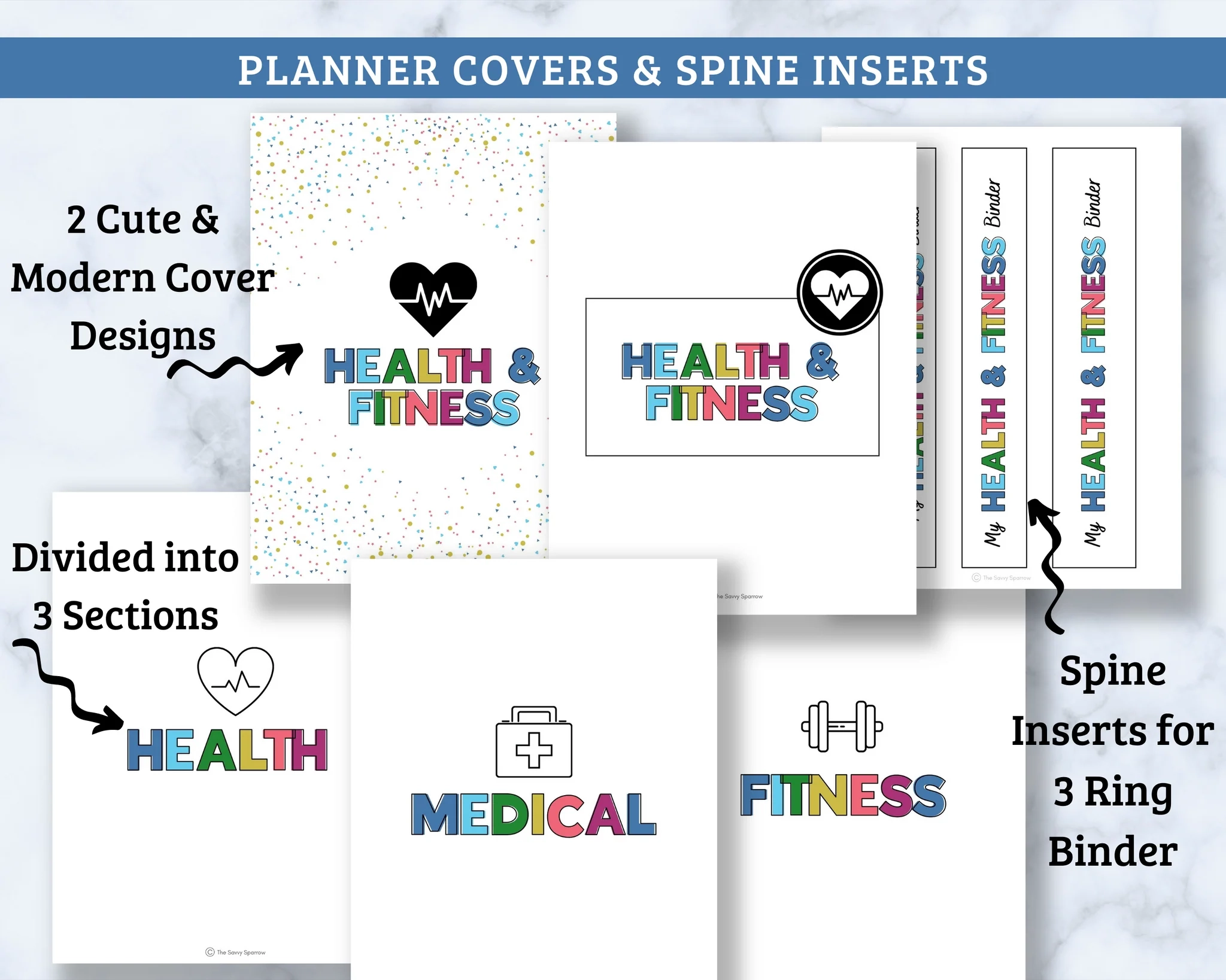 Health Fitness Binder 36 Page PDF Download The Savvy Sparrow