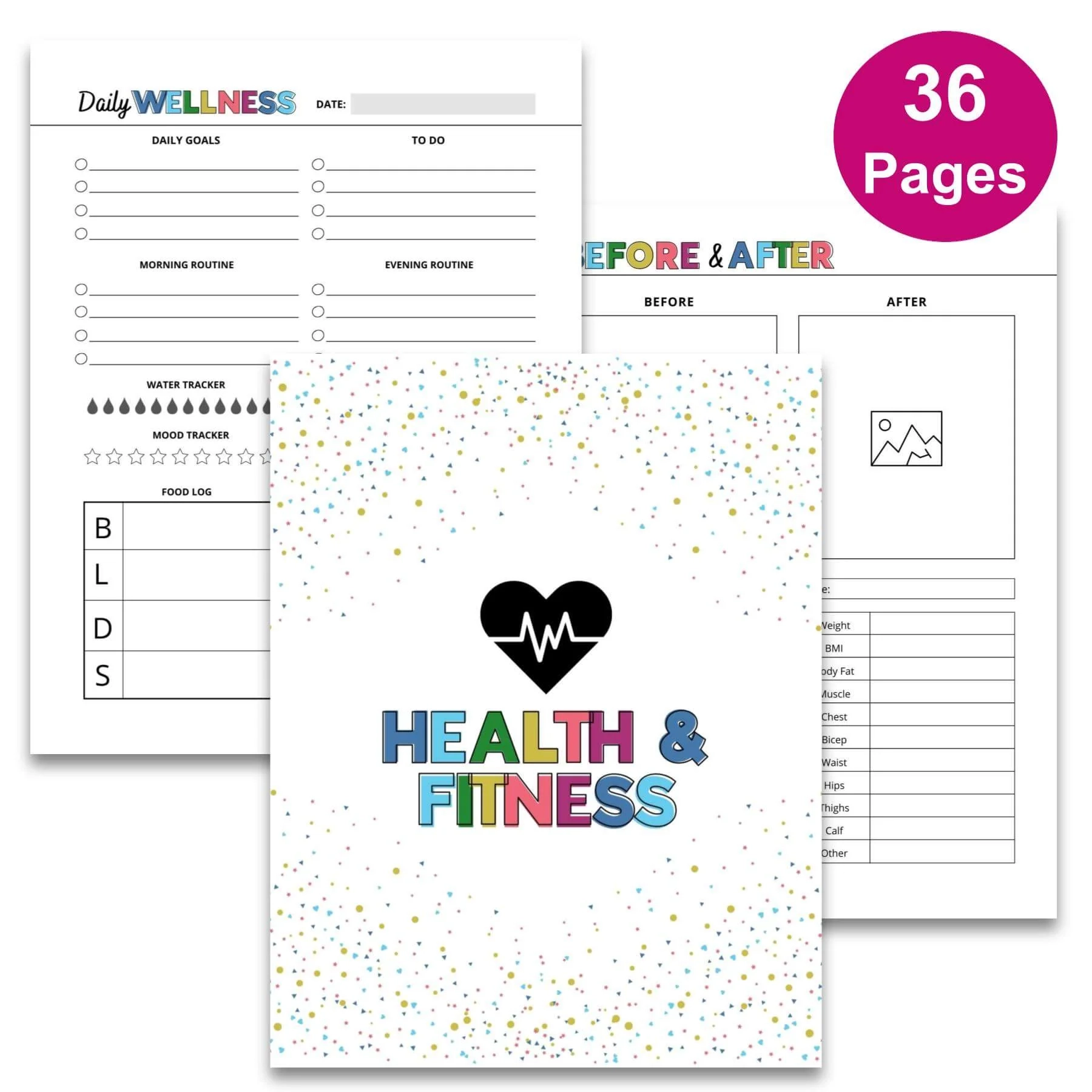 Health Fitness Binder 36 Page PDF Download The Savvy Sparrow
