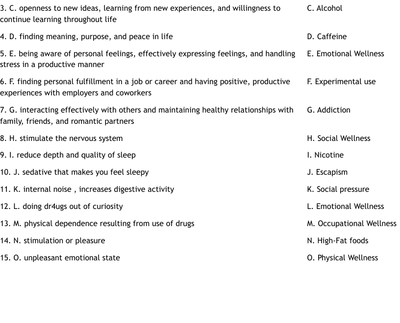 Health Wellness Test Worksheet WordMint