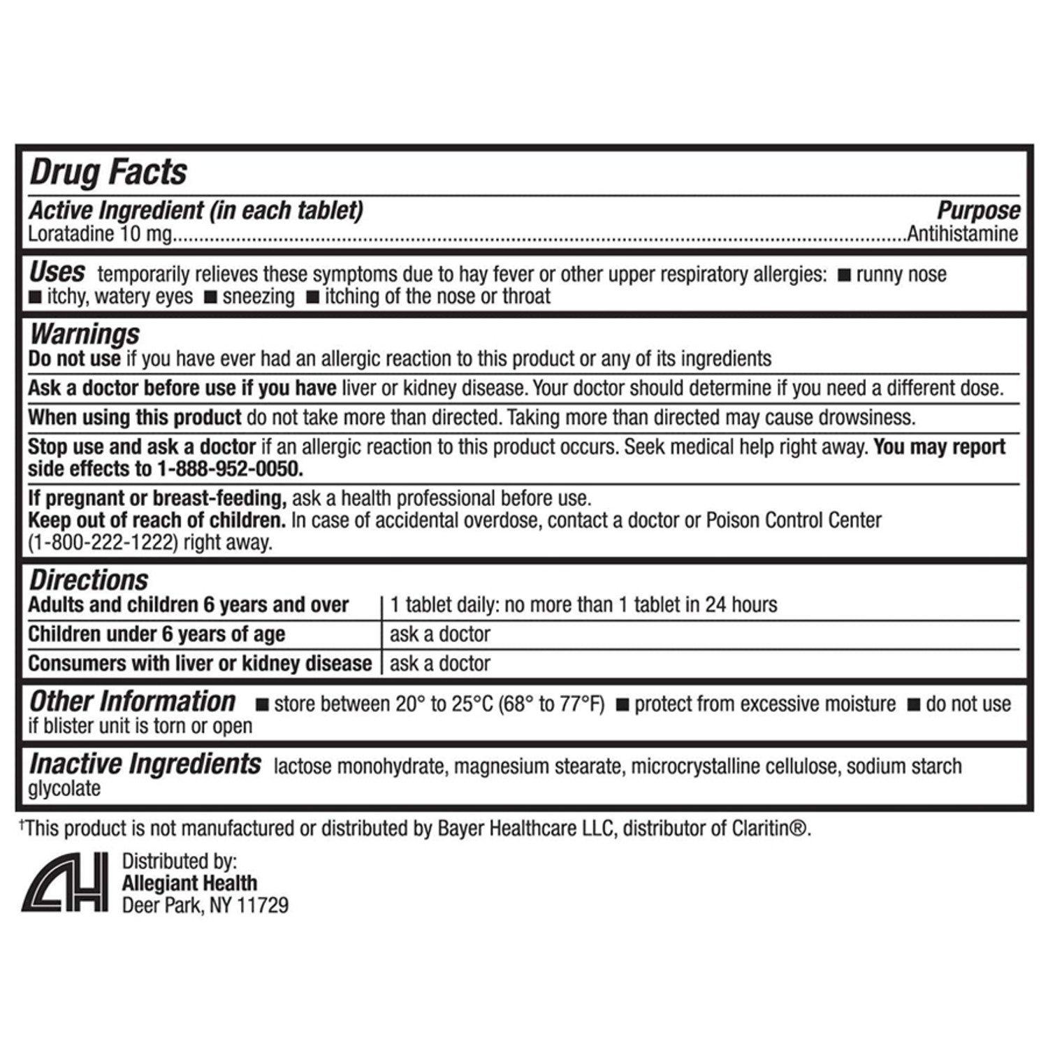 Printable List Of Loratadine