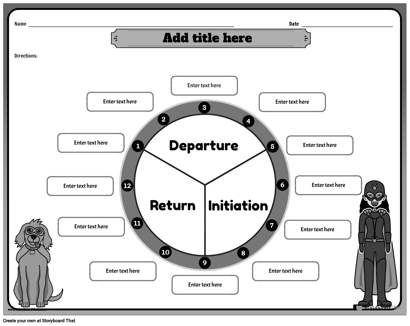 Heros Journey Chart Printable Middle School