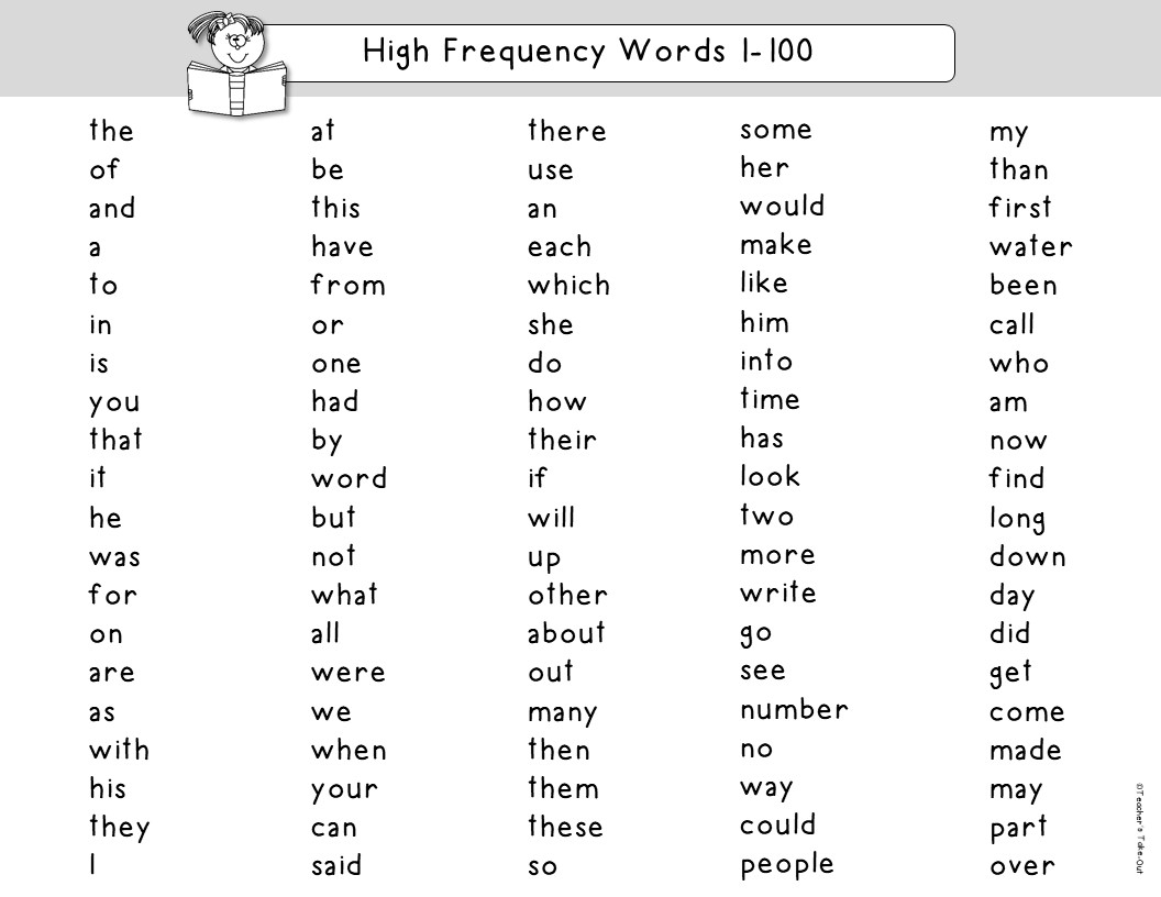 HFW Word List And Assessment Freebie Teacher s Take Out