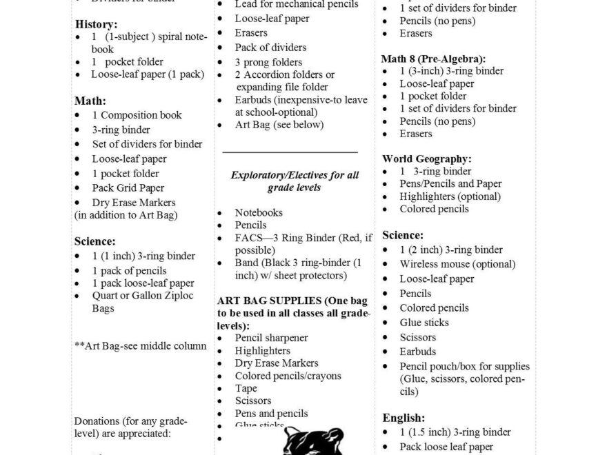 High School Supply List Texas High School Supply List 9th Grade Ninth Grade Supply List School Supply Shopping Maconaquah High School Supplies For