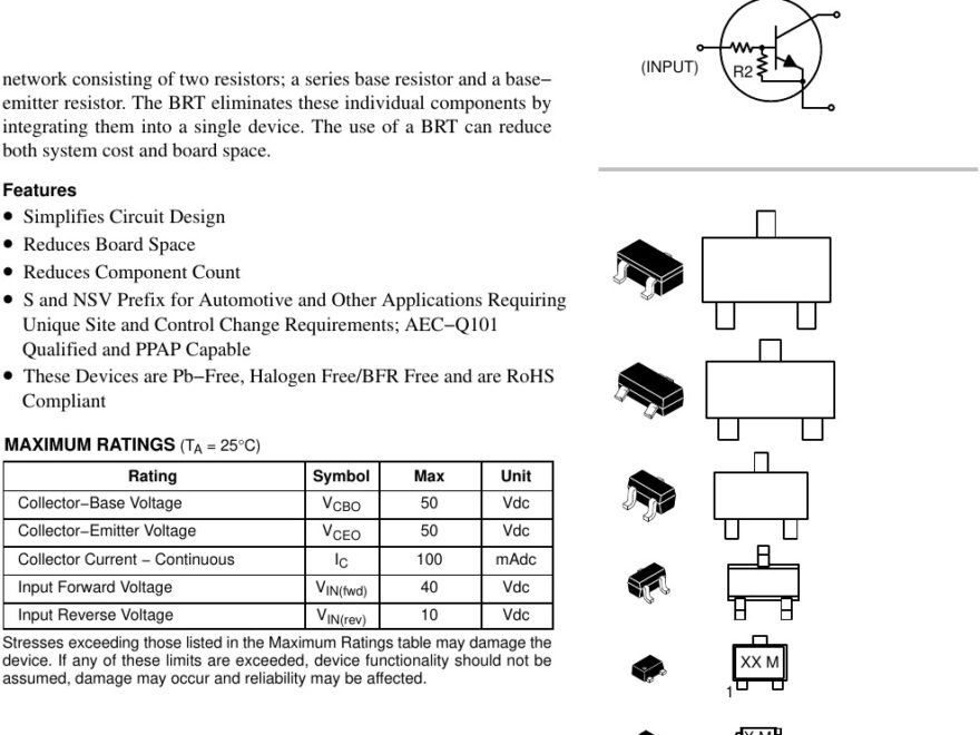 Hoja De Datos De MUN 2 5 211 MMUN2211L DTC114Exx NSBC114EF3 De Onsemi DigiKey