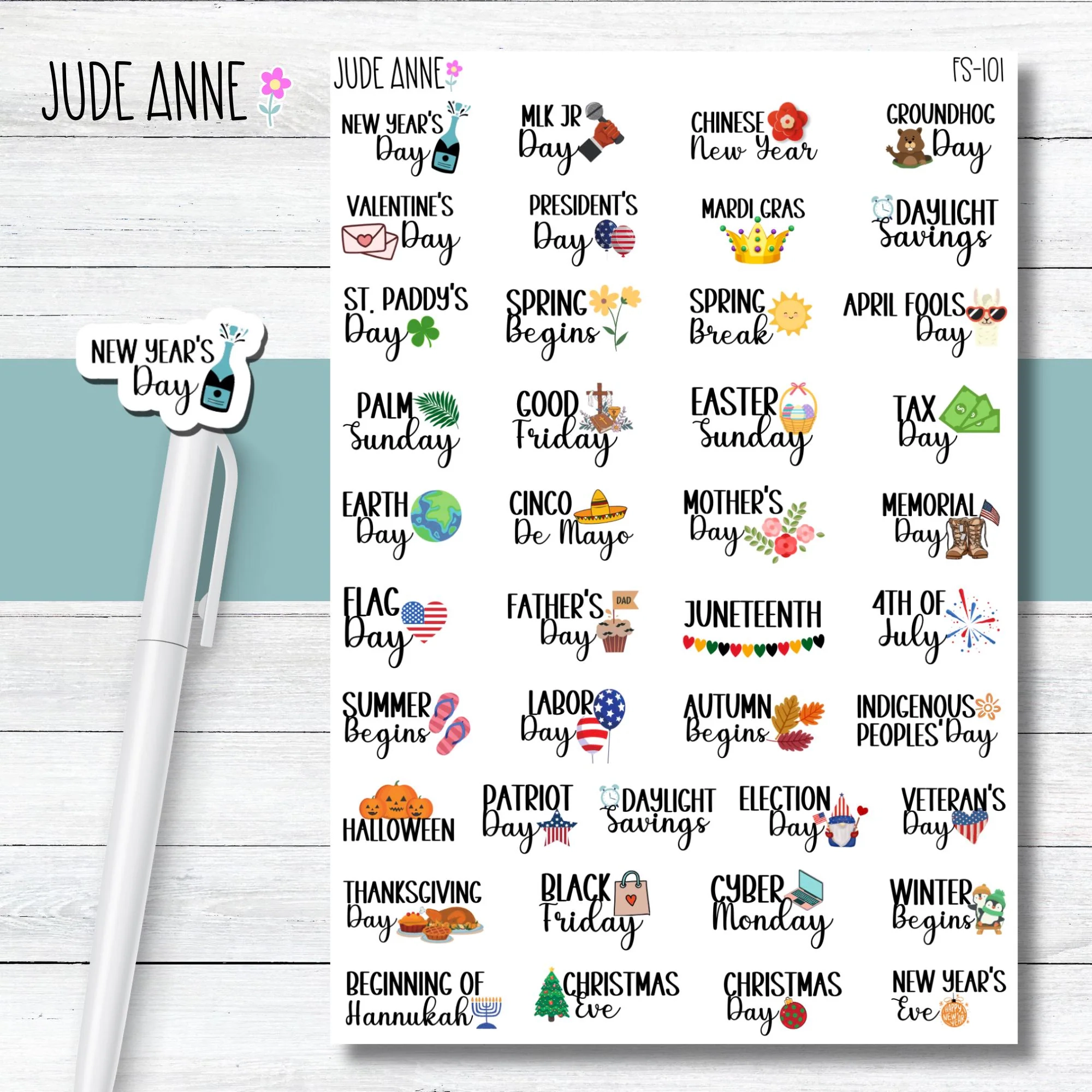 Free Printable Monthly Holidays Planner Stickers