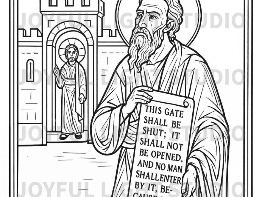 Holy Prophet Ezekiel Coloring Page Orthodox Christian Icon PDF Download 8 5x11 Etsy