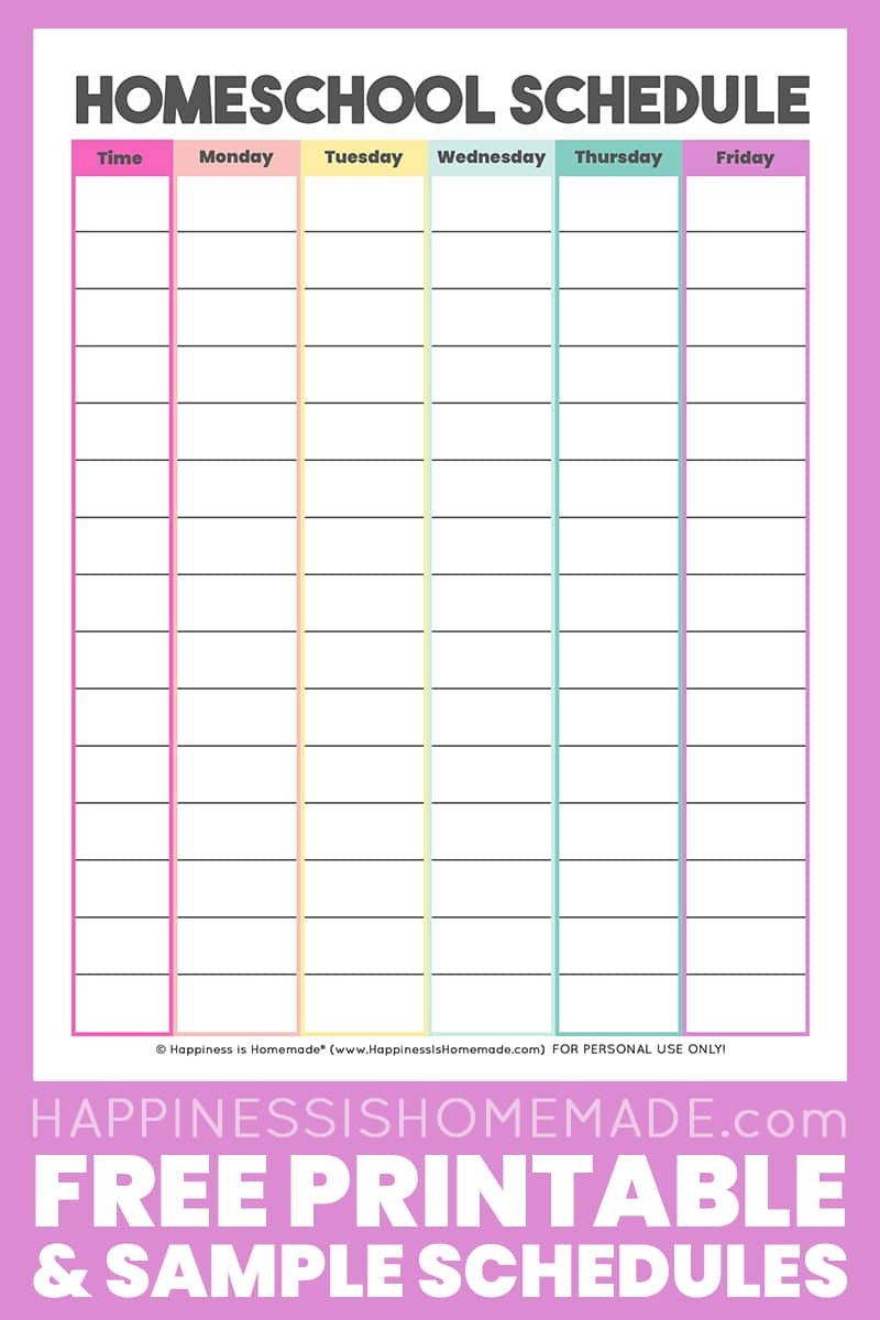 Printable Blank Student Homeschool Planner