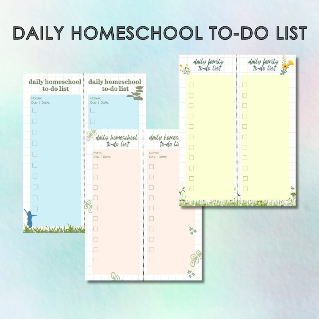 Homeschool To Do List Free Printable