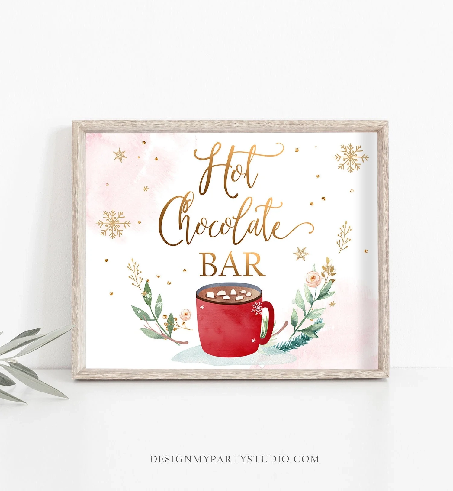 Hot Chocolate Bar Sign Hot Cocoa Bar Printable Table Sign Christmas Bi Design My Party Studio