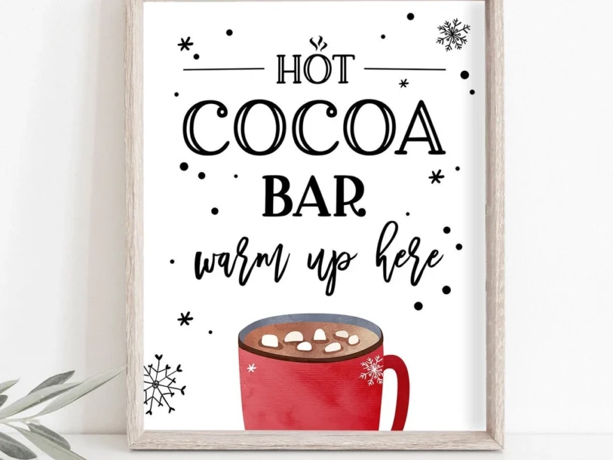 Hot Cocoa Bar Sign Printable Hot Chocolate Bar Table Sign Cookies Cocoa Birthday Winter Party Decor Farmhouse Xmas Digital PRINTABLE 0262 Etsy