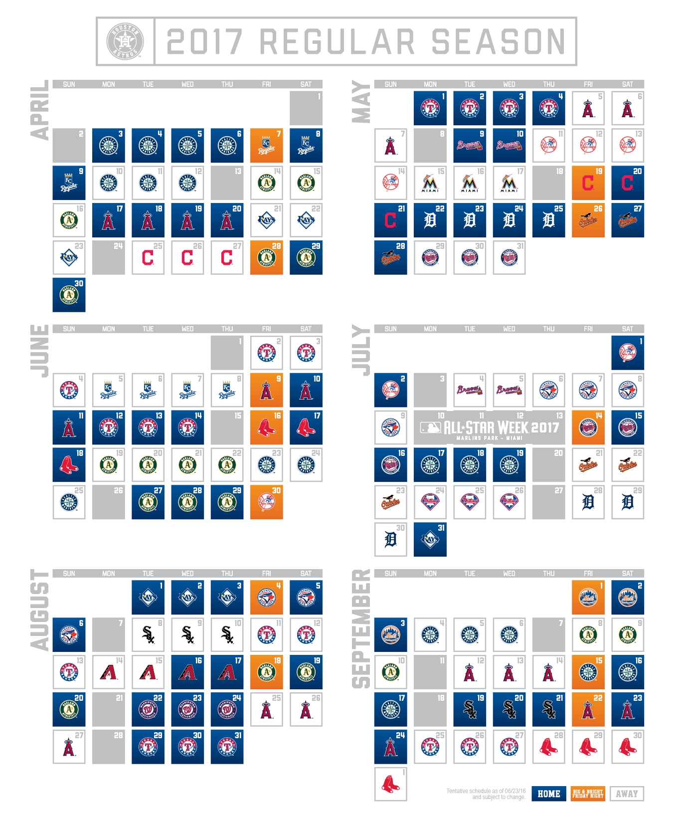 Houston Astros Printable Calendar Schedule