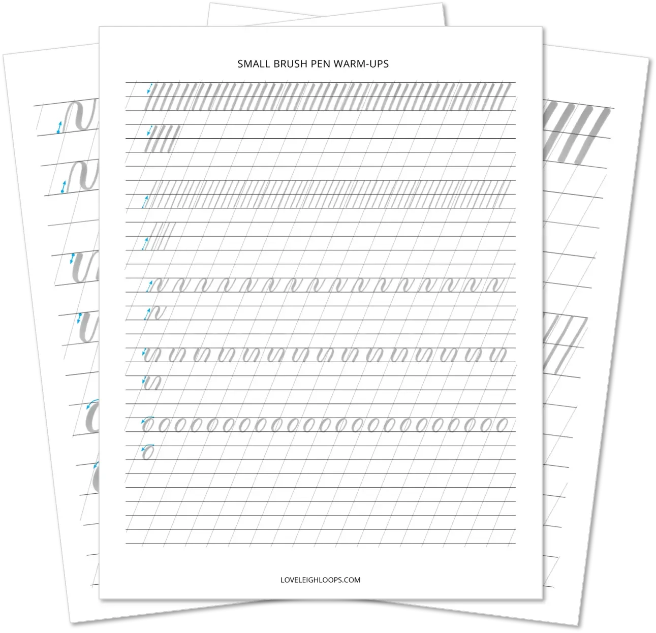 Flat Pen Calligraphy Guide Printable