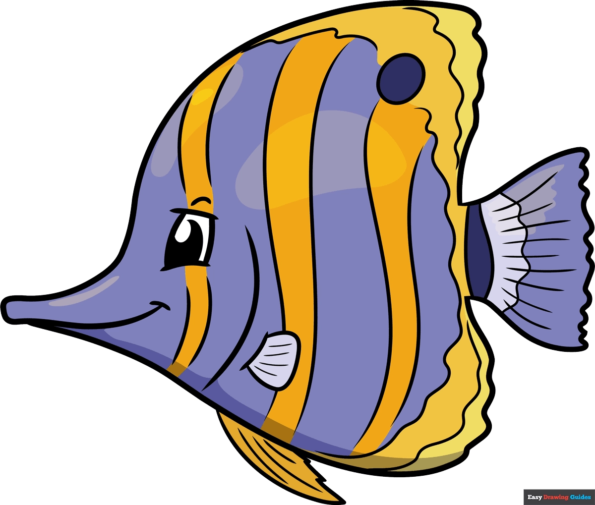 How To Draw A Tropical Fish Really Easy Drawing Tutorial