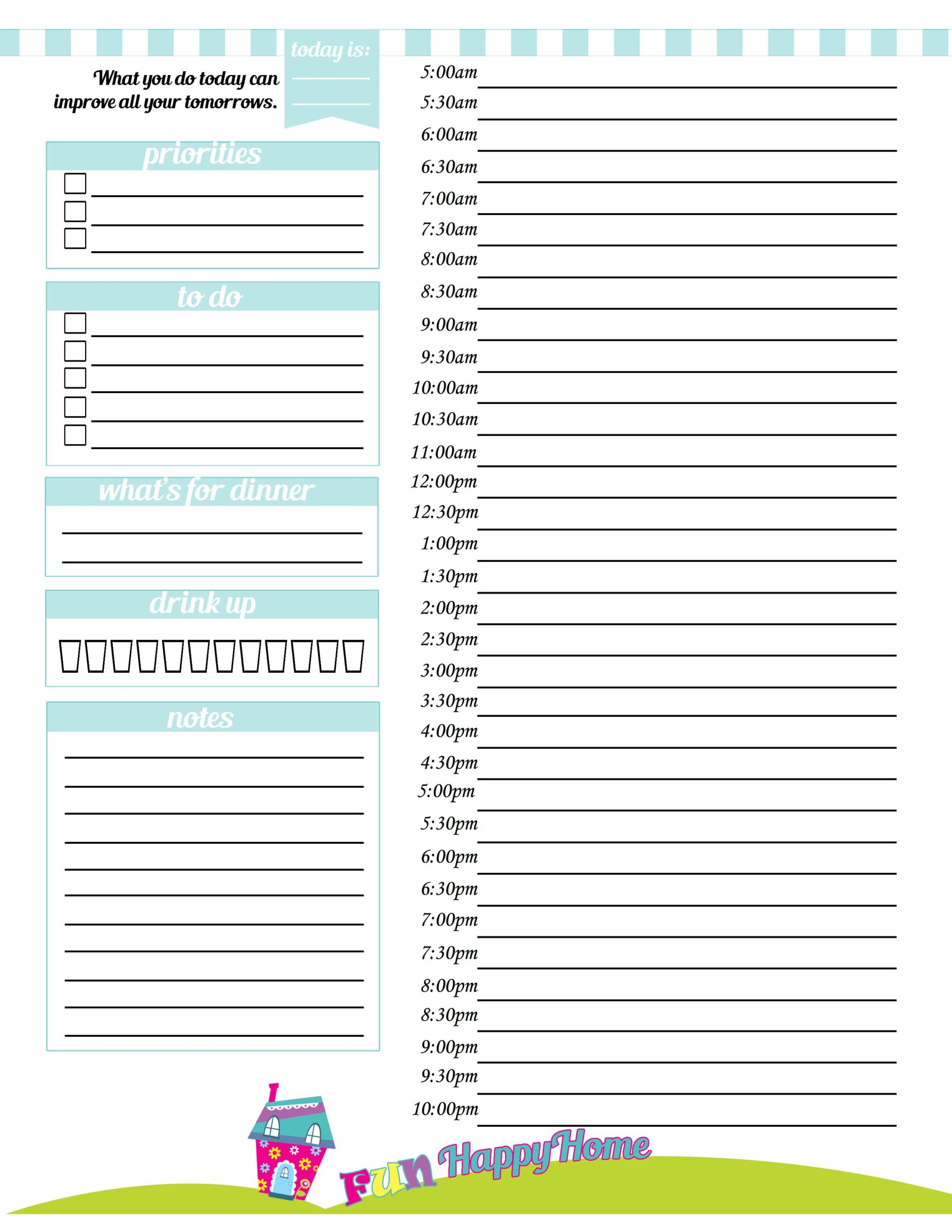 One Page Per Day Printable Planner