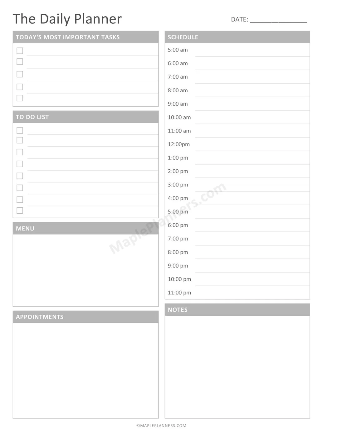 5 X 8 Planner Printables 5 X 8 Planner Printables
