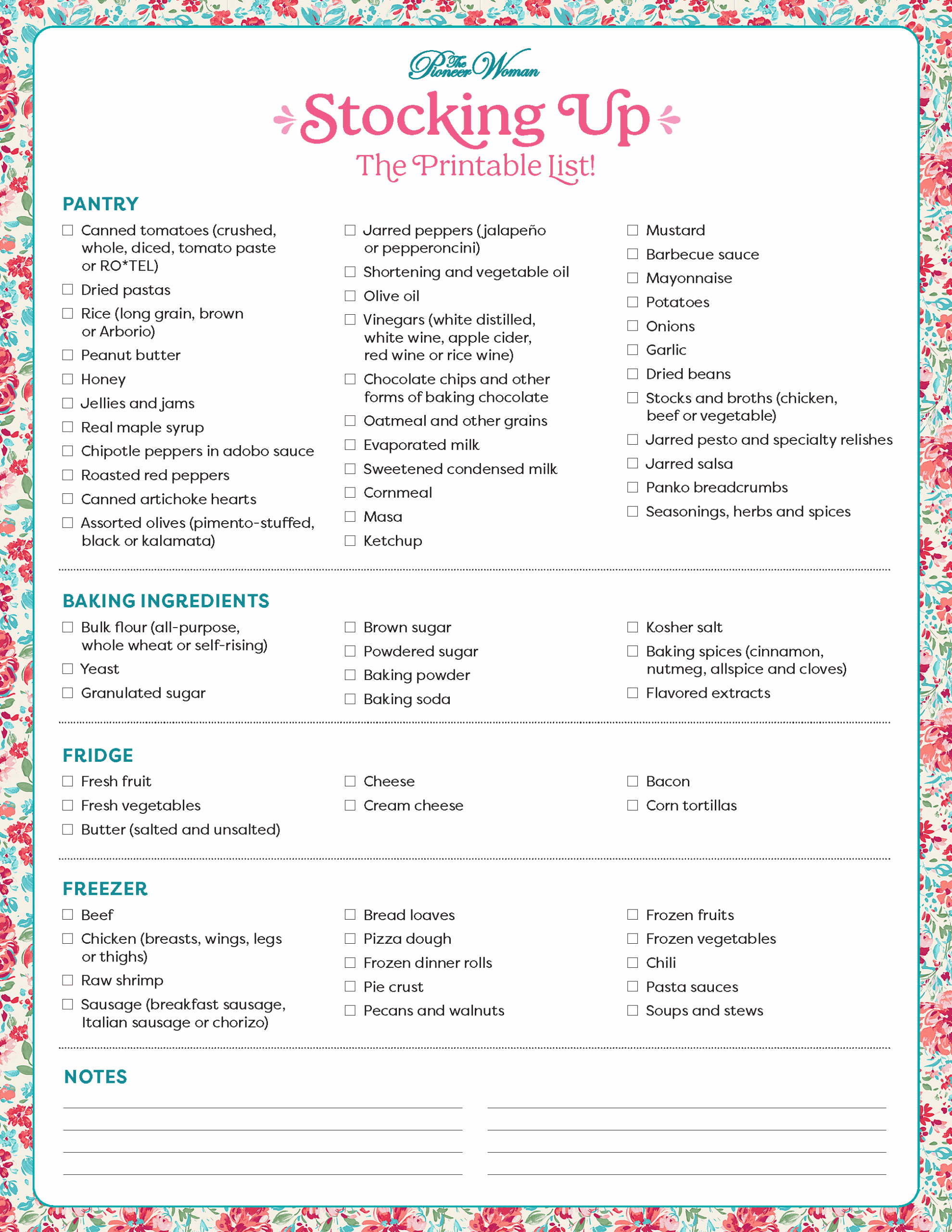 Preppers Pantry List Printable