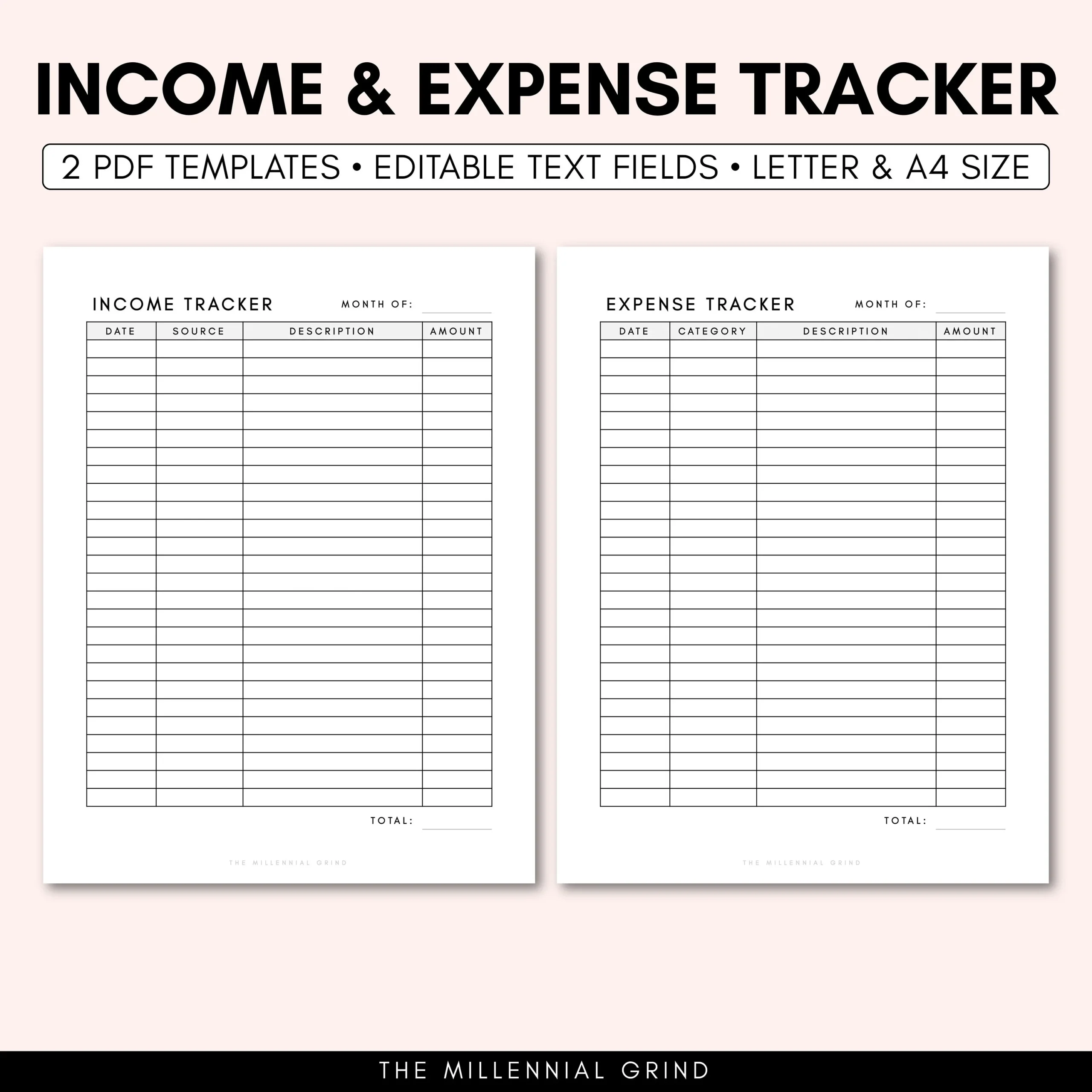 Income Expense Sheet Printable