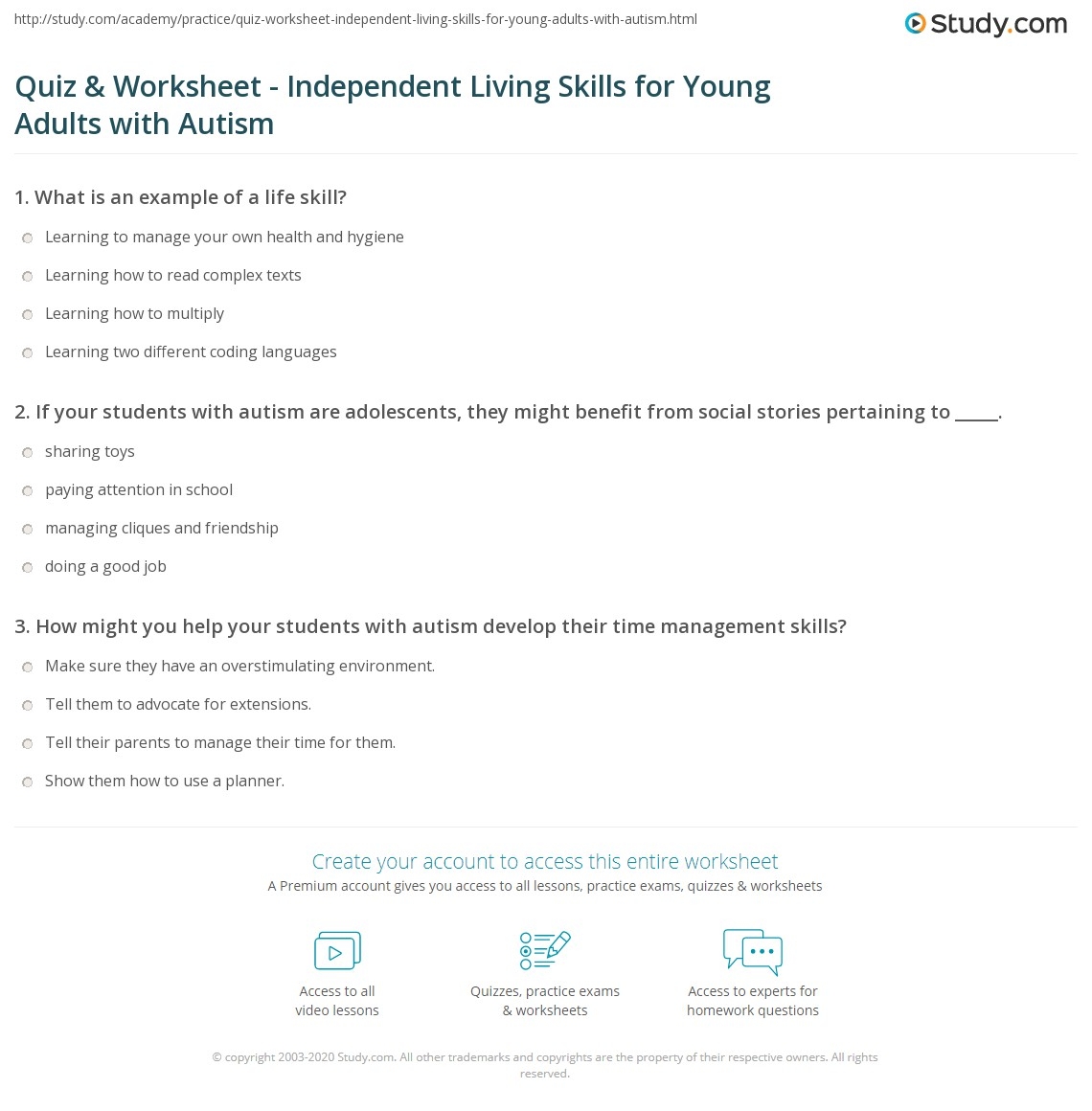 Independent Living Skills Worksheets Empower Your Journey Towards Self Sufficiency