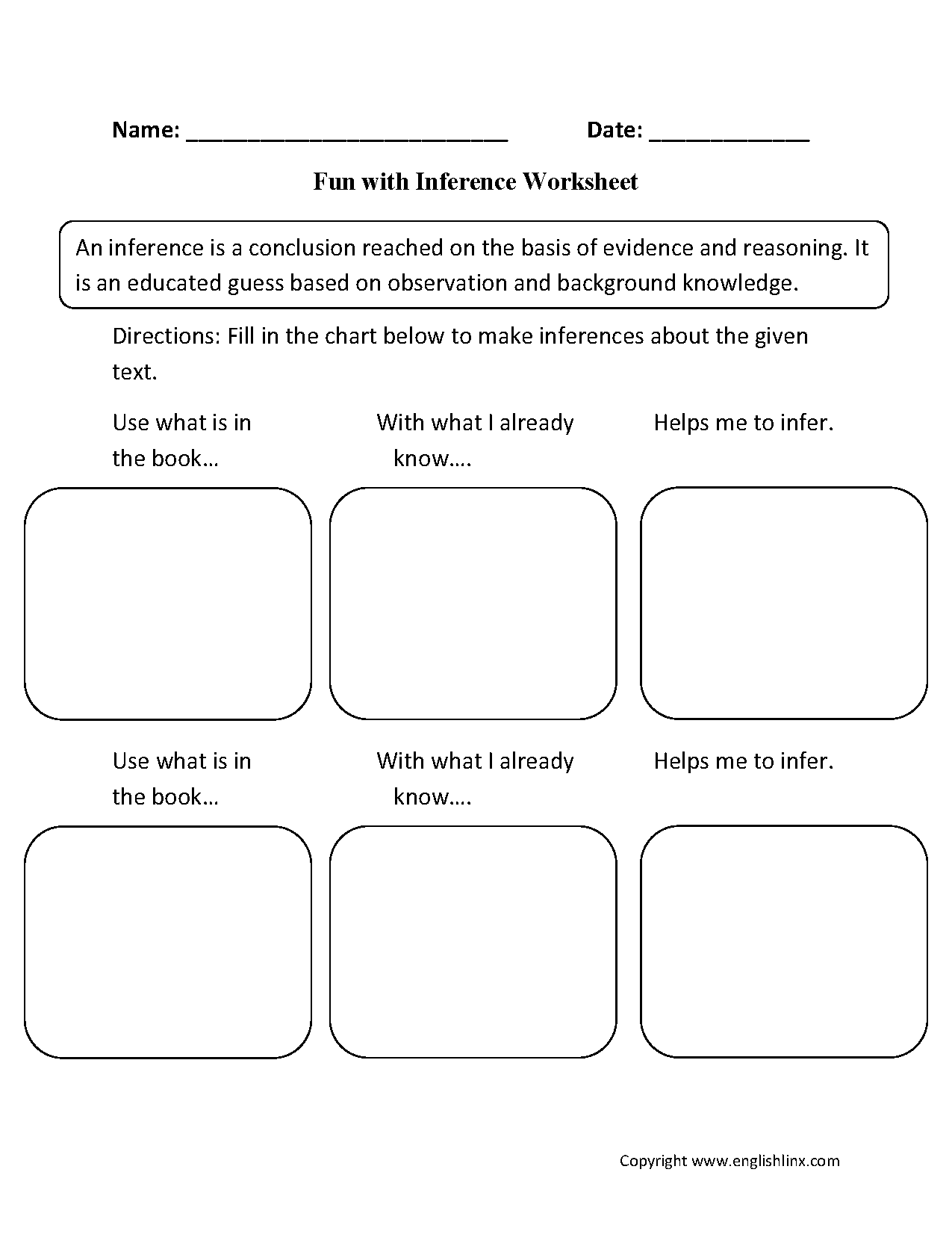 Printable Blank Inference Chart Printable Blank Inference Chart