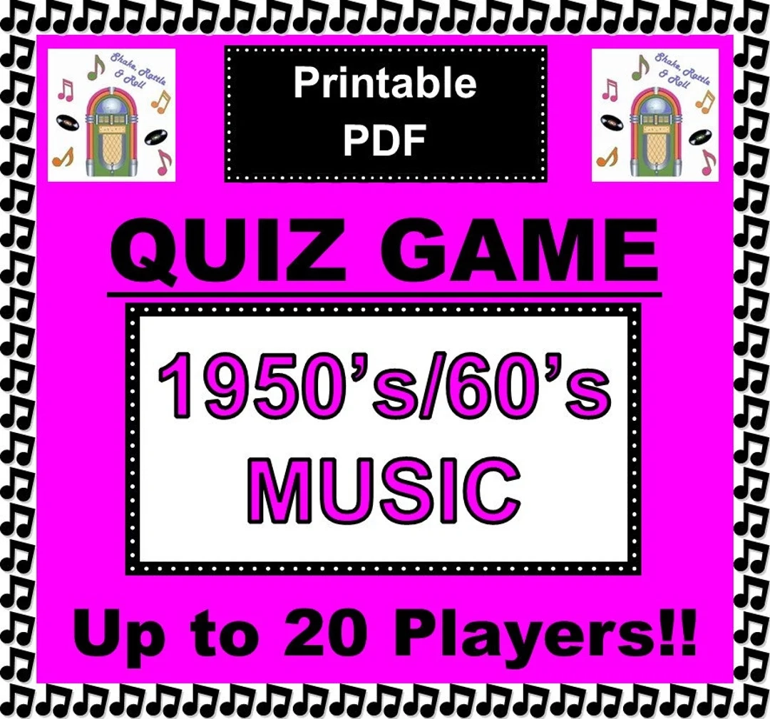 50s 60s 70s Music Trivia Printable