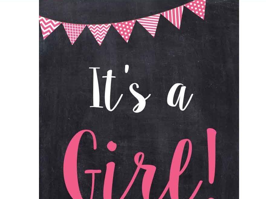 It s A Girl Gender Reveal Sign Printable Poster 8x10 Or 16x20
