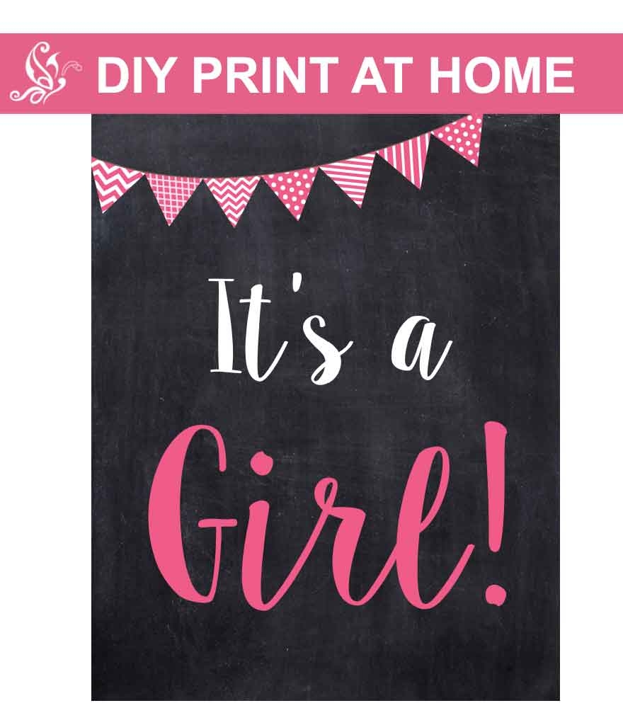 It s A Girl Gender Reveal Sign Printable Poster 8x10 Or 16x20 It s A Girl Gender Reveal Sign Printable Poster 8x10 Or 16x20