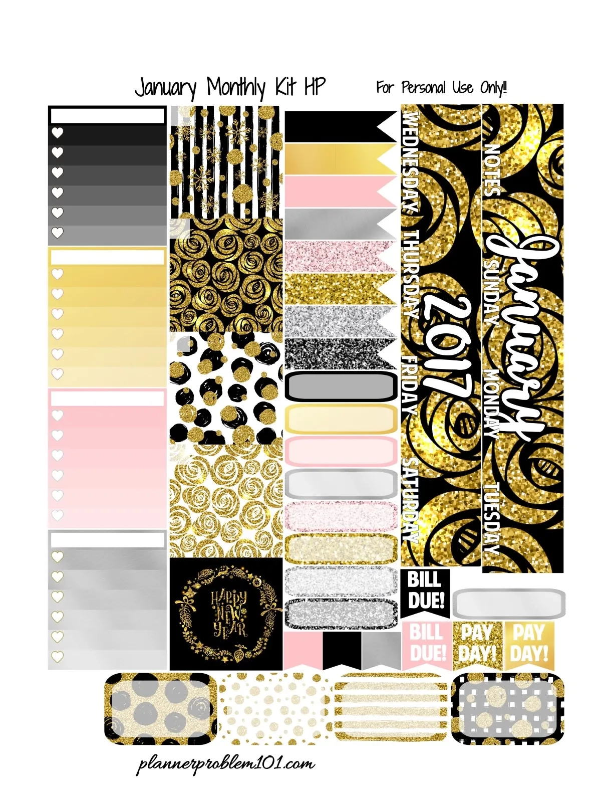 January Monthly Planner Stickers Printable January Monthly Planner Stickers Printable