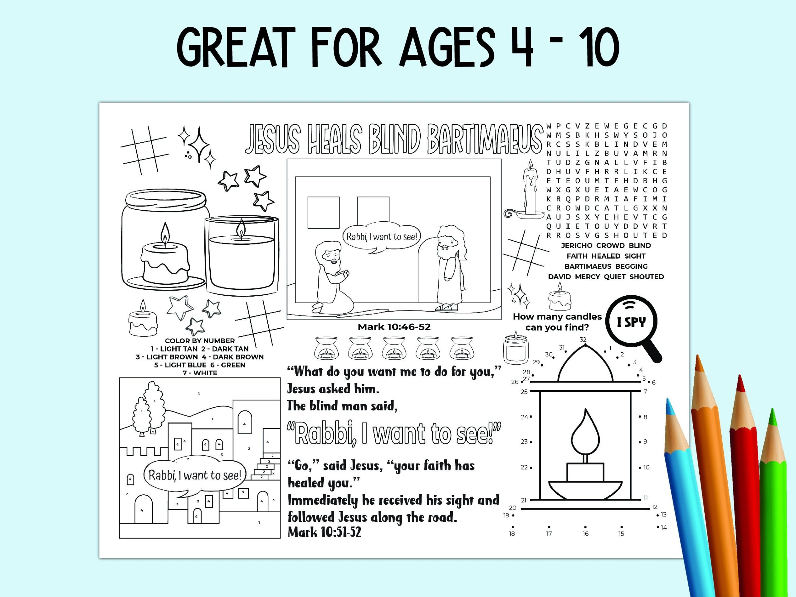 Free Printable Blind Bartimaeus Activity Sheet Free Printable Blind Bartimaeus Activity Sheet